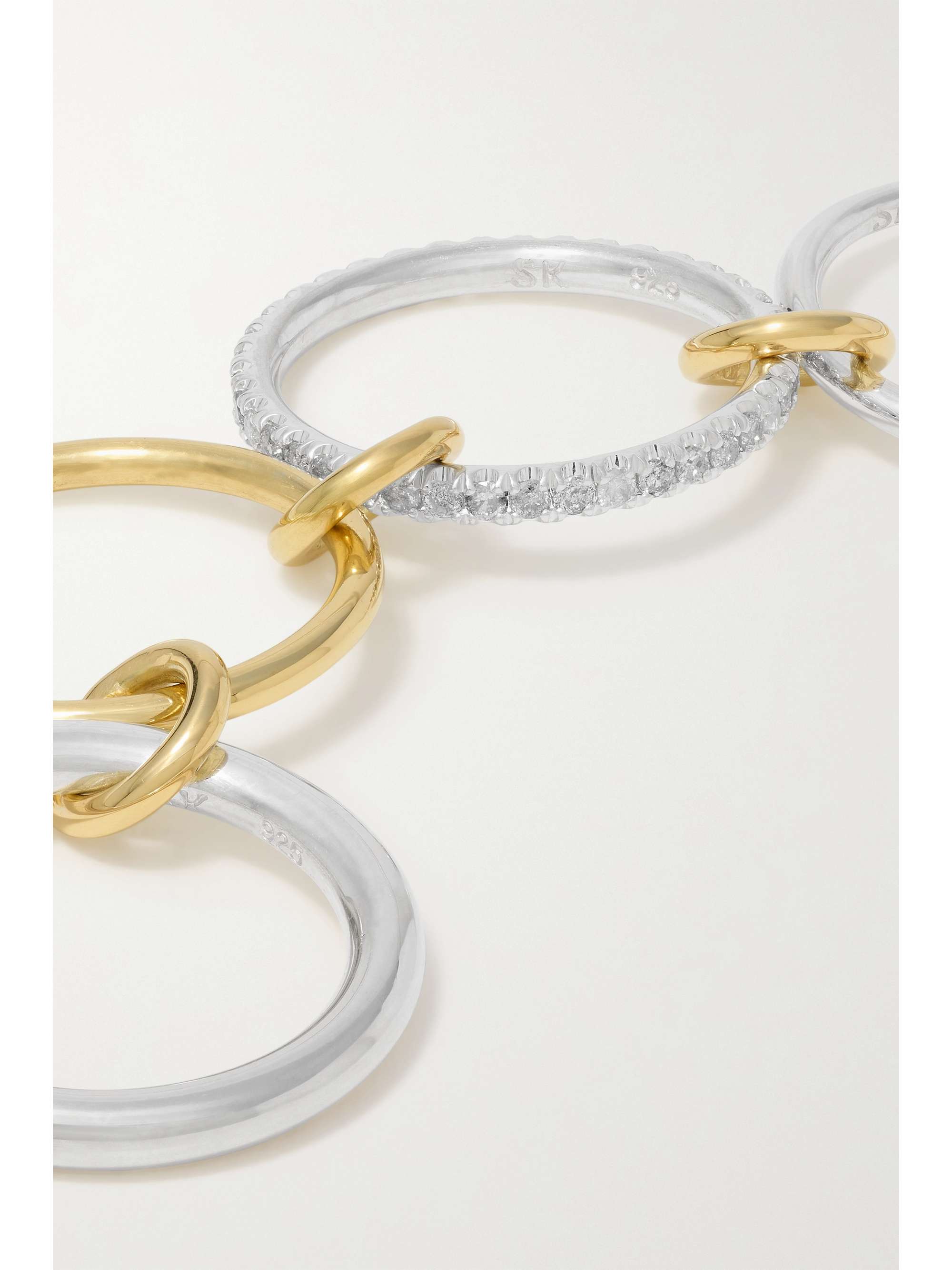 SPINELLI KILCOLLIN Nimbus Dusk set of four 18-karat yellow and rose gold multi-stone rings