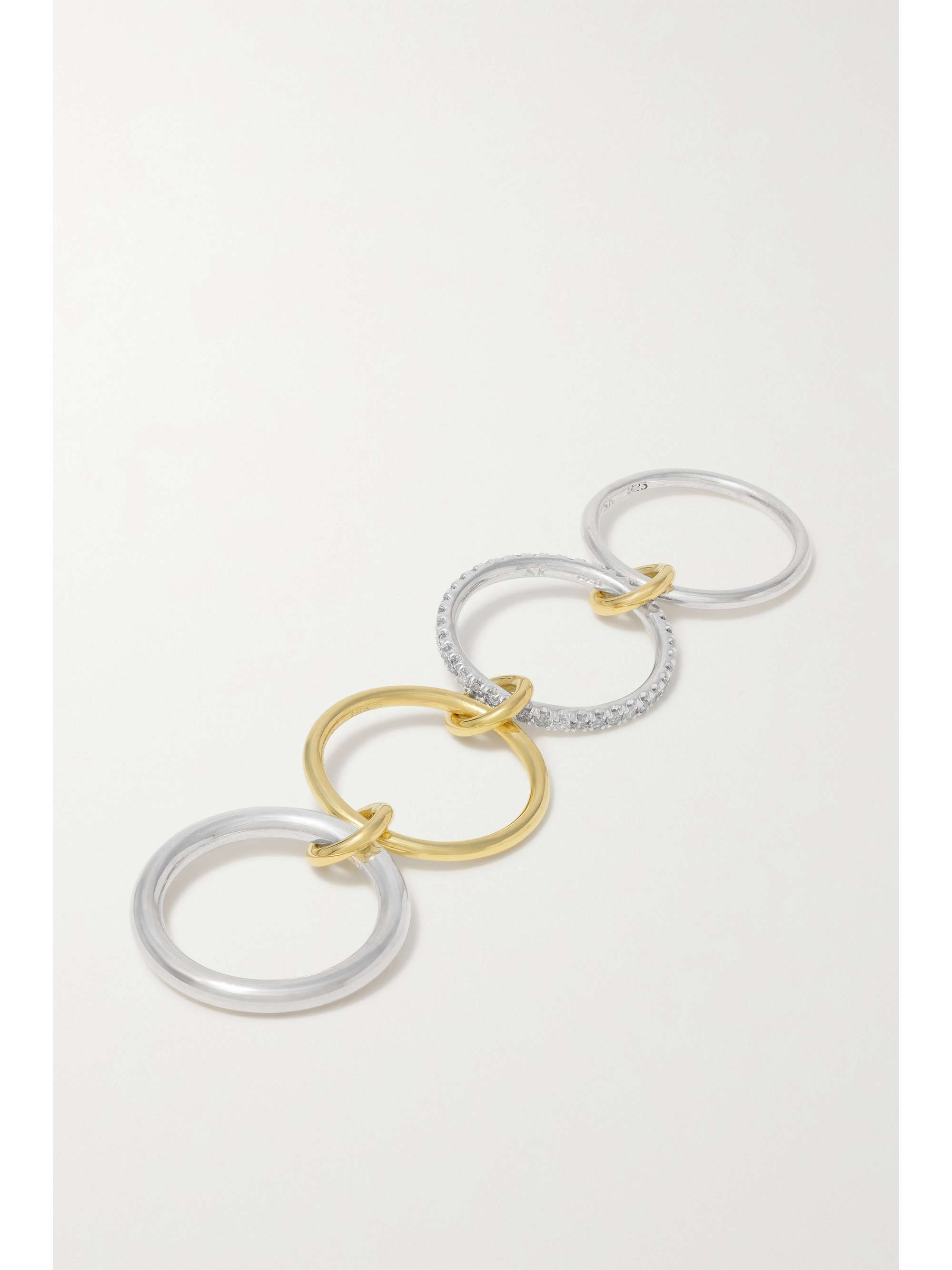 SPINELLI KILCOLLIN Nimbus Dusk set of four 18-karat yellow and rose gold multi-stone rings