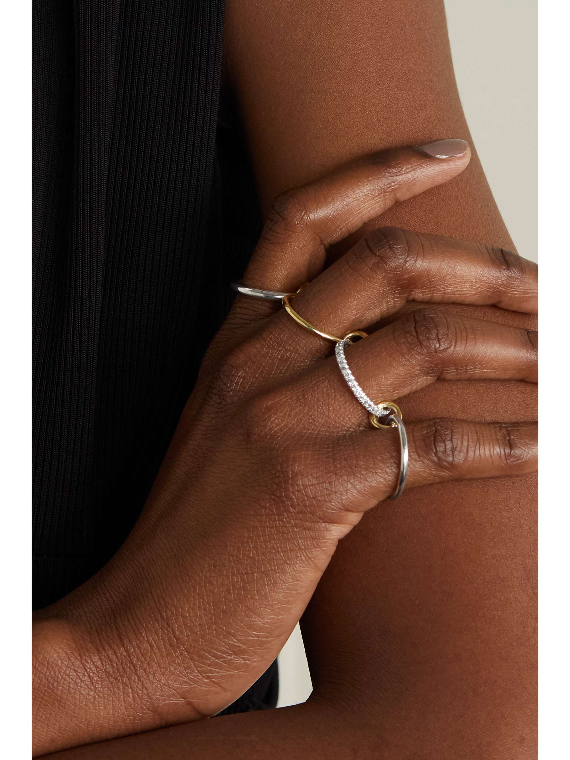 SPINELLI KILCOLLIN Nimbus Dusk set of four 18-karat yellow and rose gold multi-stone rings