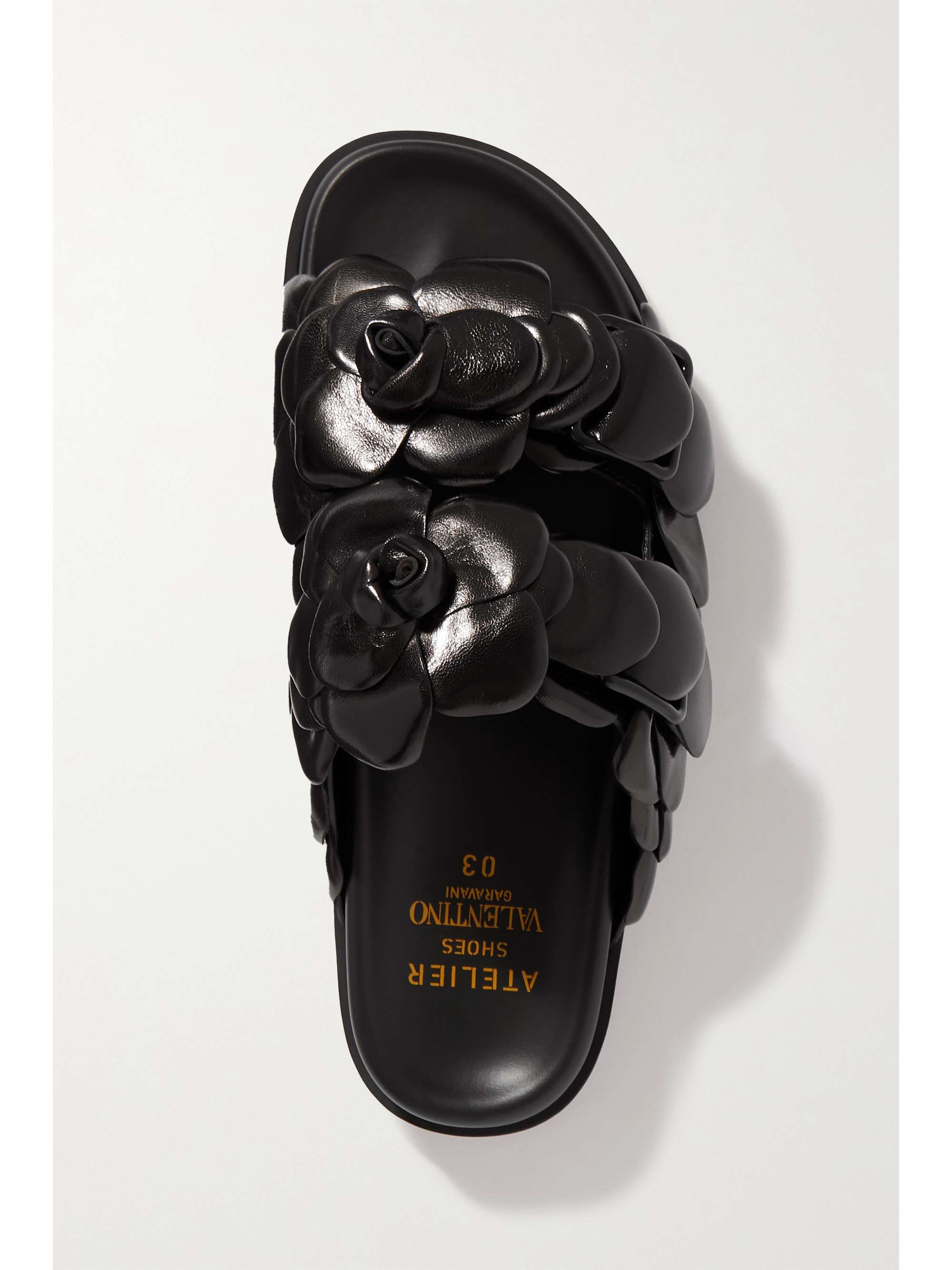 VALENTINO GARAVANI Rosa 贴花皮革凉鞋