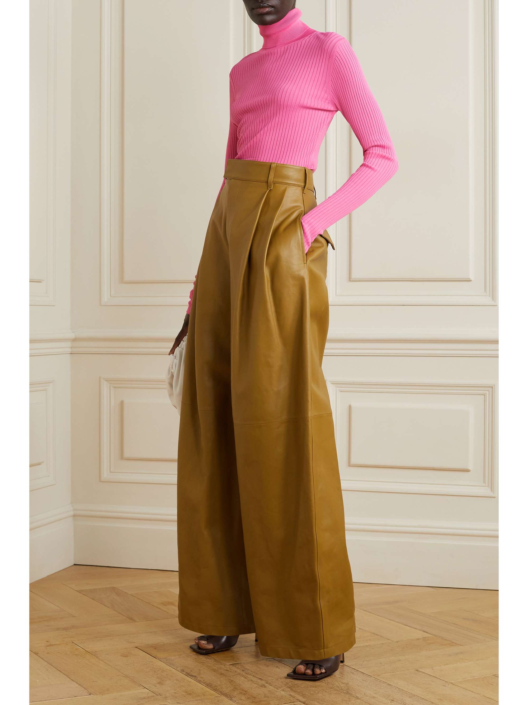 Pink Cole ribbed-knit turtleneck 