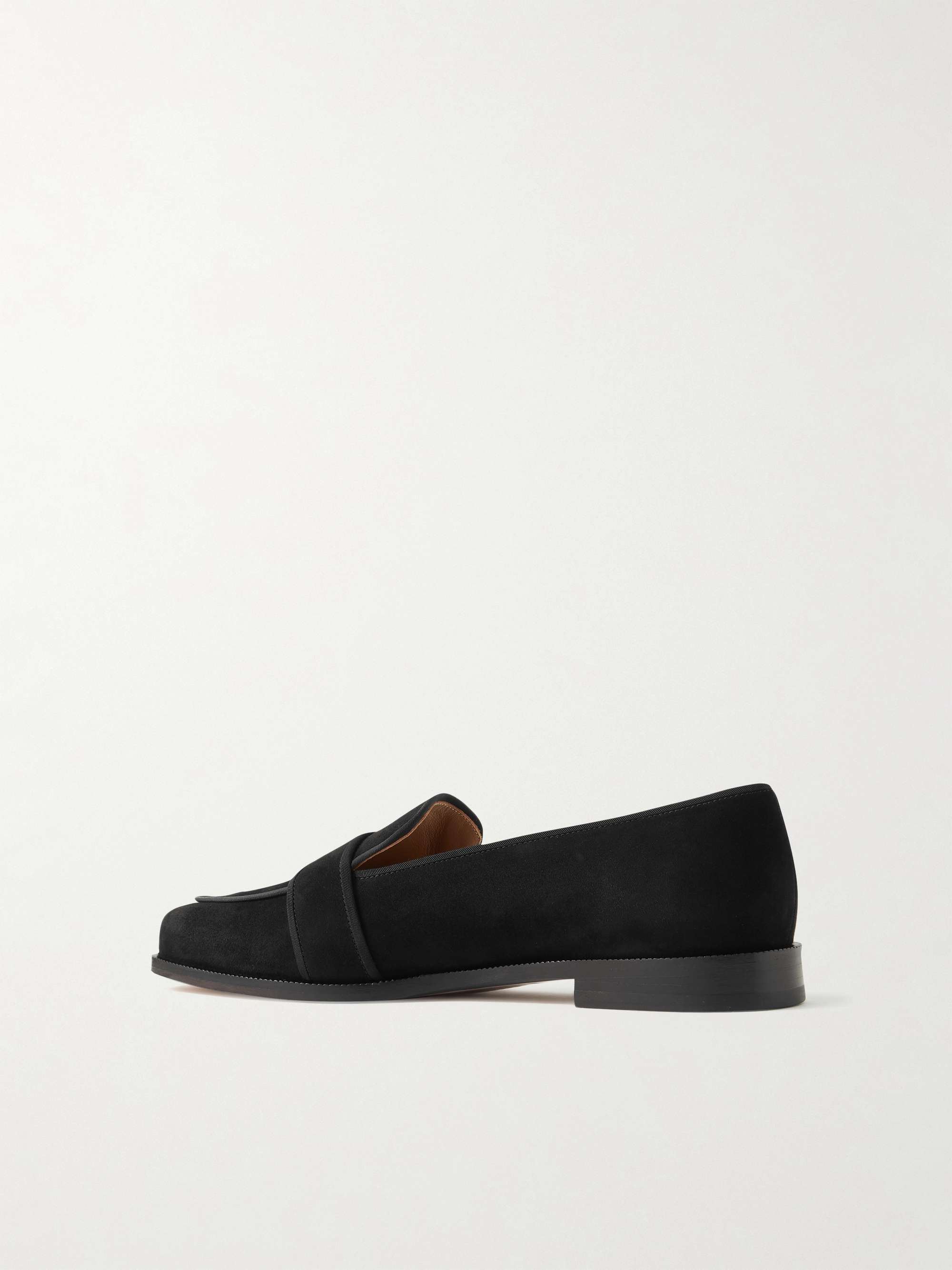 AQUAZZURA Martin 罗缎边饰绒面革乐福鞋