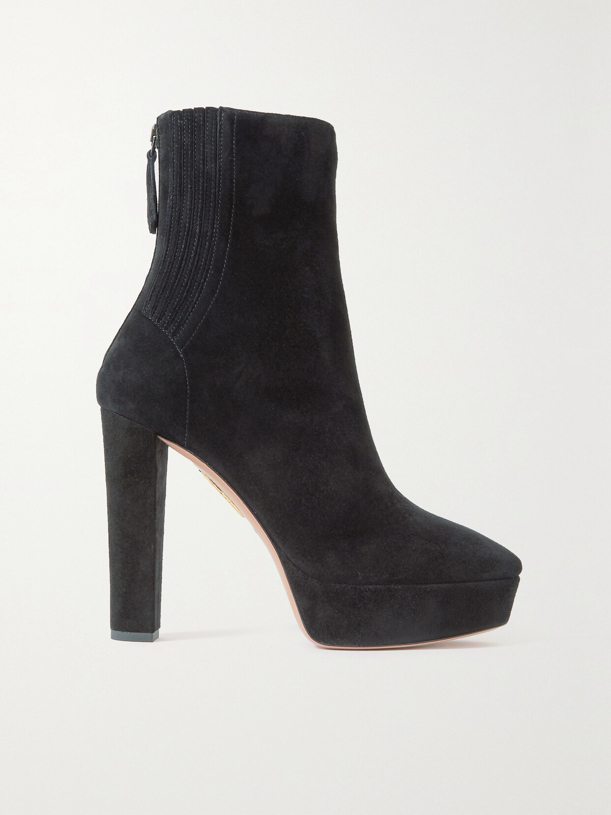 Aquazzura Saint Honoré 120 Suede Platform Ankle Boots - Black