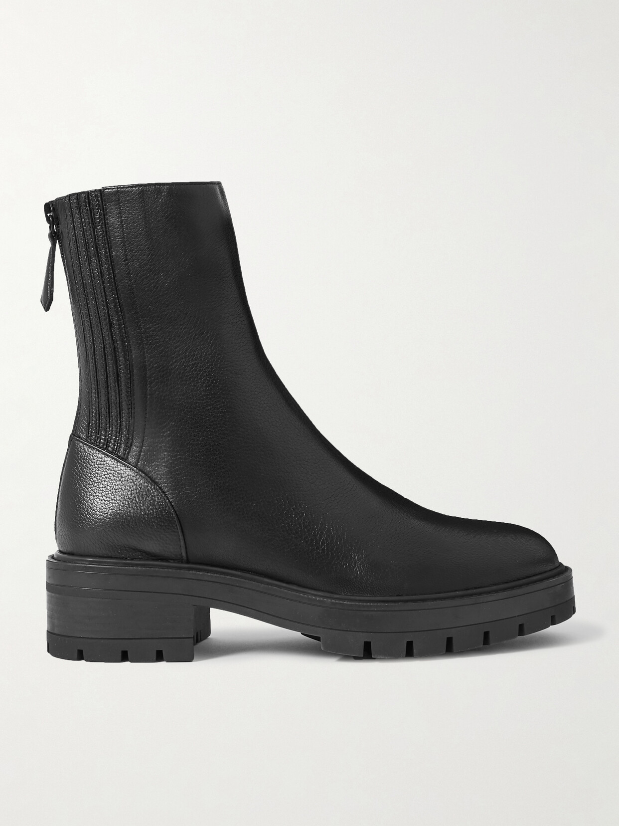 Aquazzura Saint Honore Combat Almond-toe Boots In Black