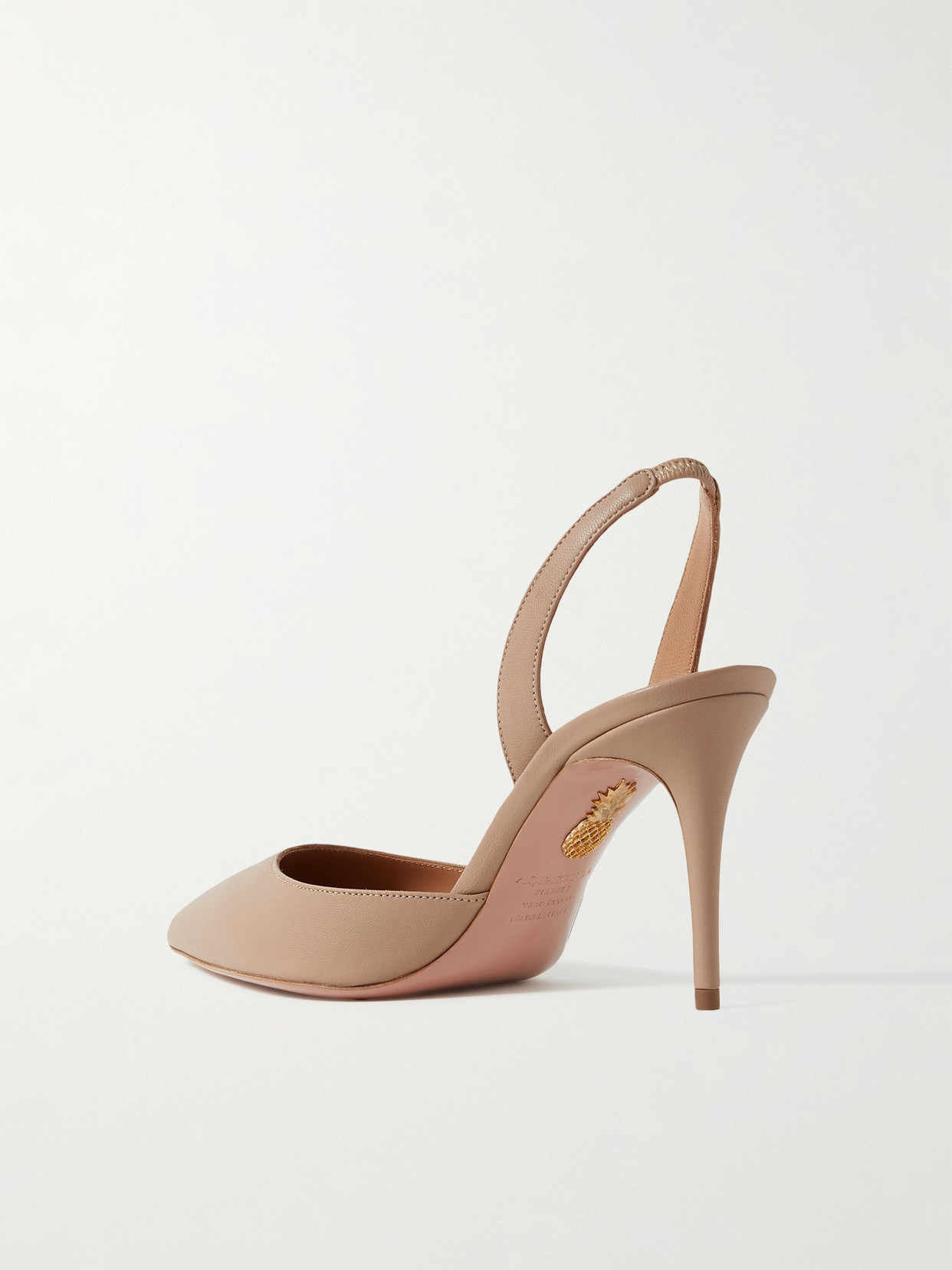 Shop Aquazzura So Nude 85 Leather Slingback Pumps In Neutrals