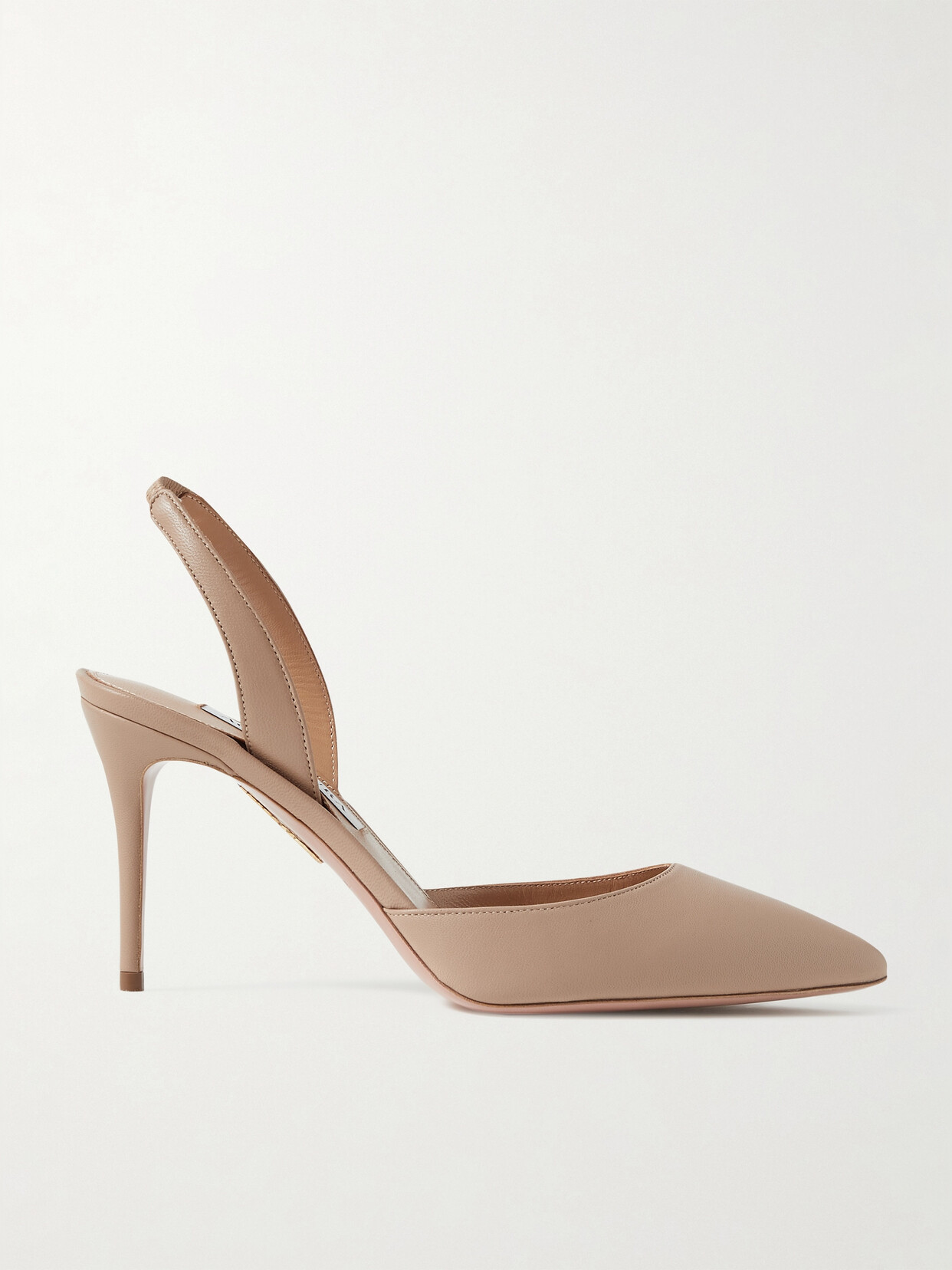 Shop Aquazzura So Nude 85 Leather Slingback Pumps In Neutrals