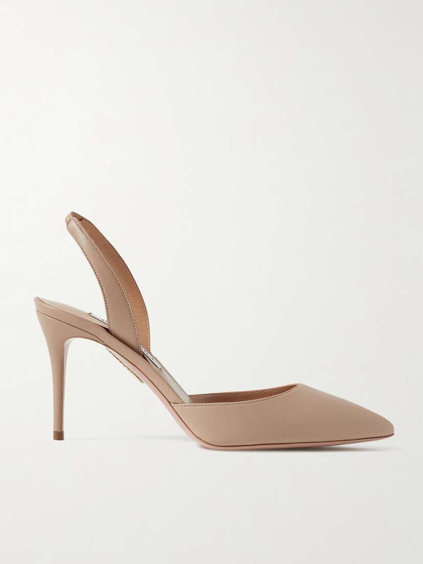Aquazzura So Nude 85 Leather Slingback Pumps