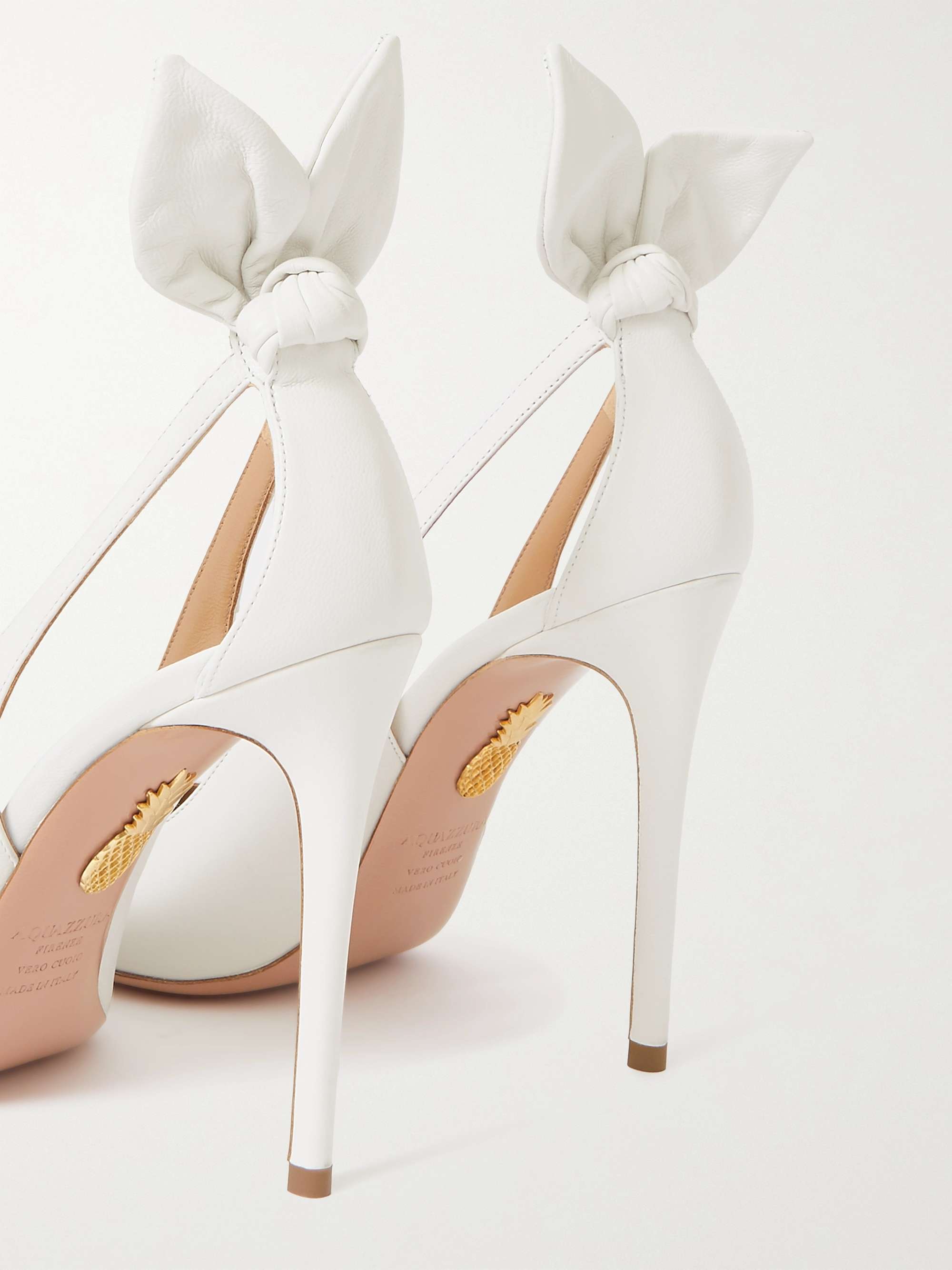 AQUAZZURA Bow Tie 105 suede pumps