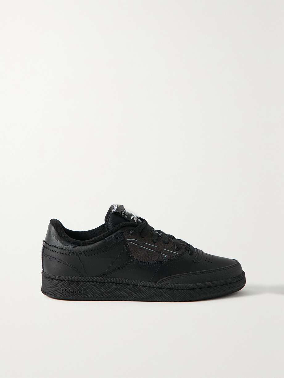 net-a-porter.com | REEBOK + Maison Margiela Project 0 Club C Memory Of felt-trimmed leather sneakers
