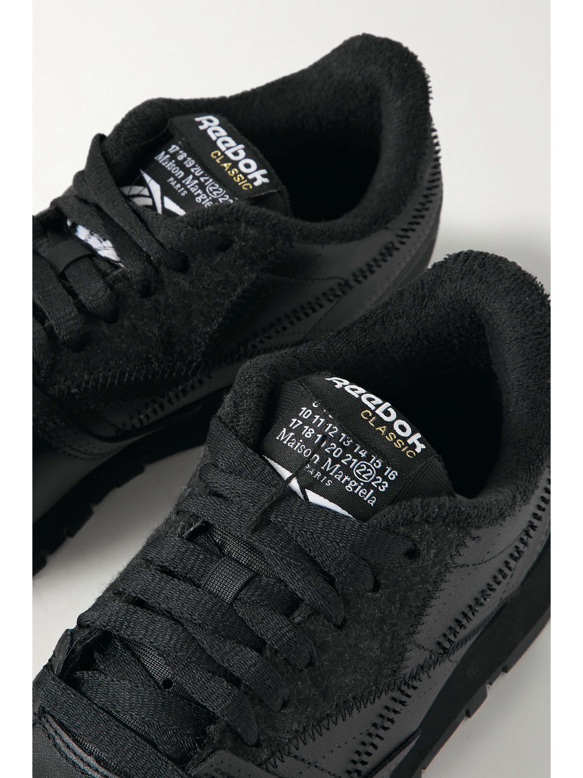 Bowling Wedge bus REEBOK + Maison Margiela Project 0 Classic Memory Of felt-trimmed leather  sneakers | NET-A-PORTER