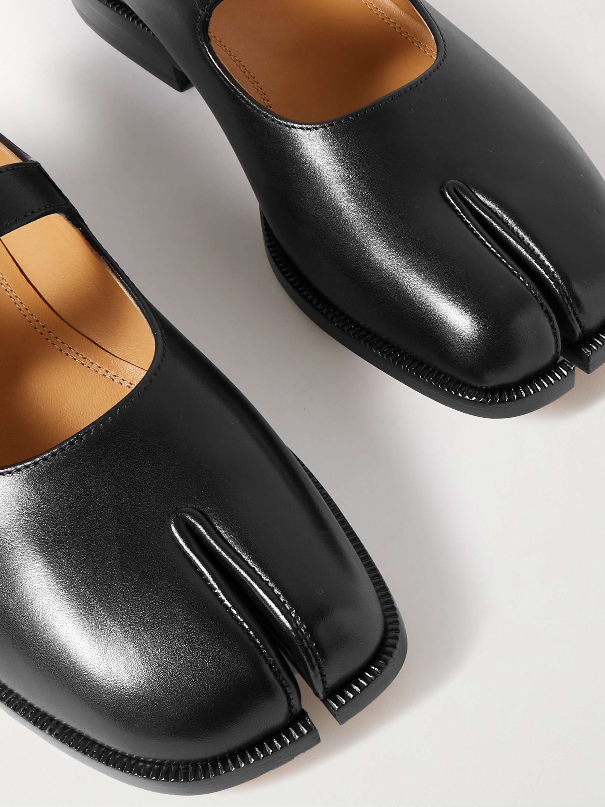 MAISON MARGIELA Tabi split-toe leather flats | NET-A-PORTER