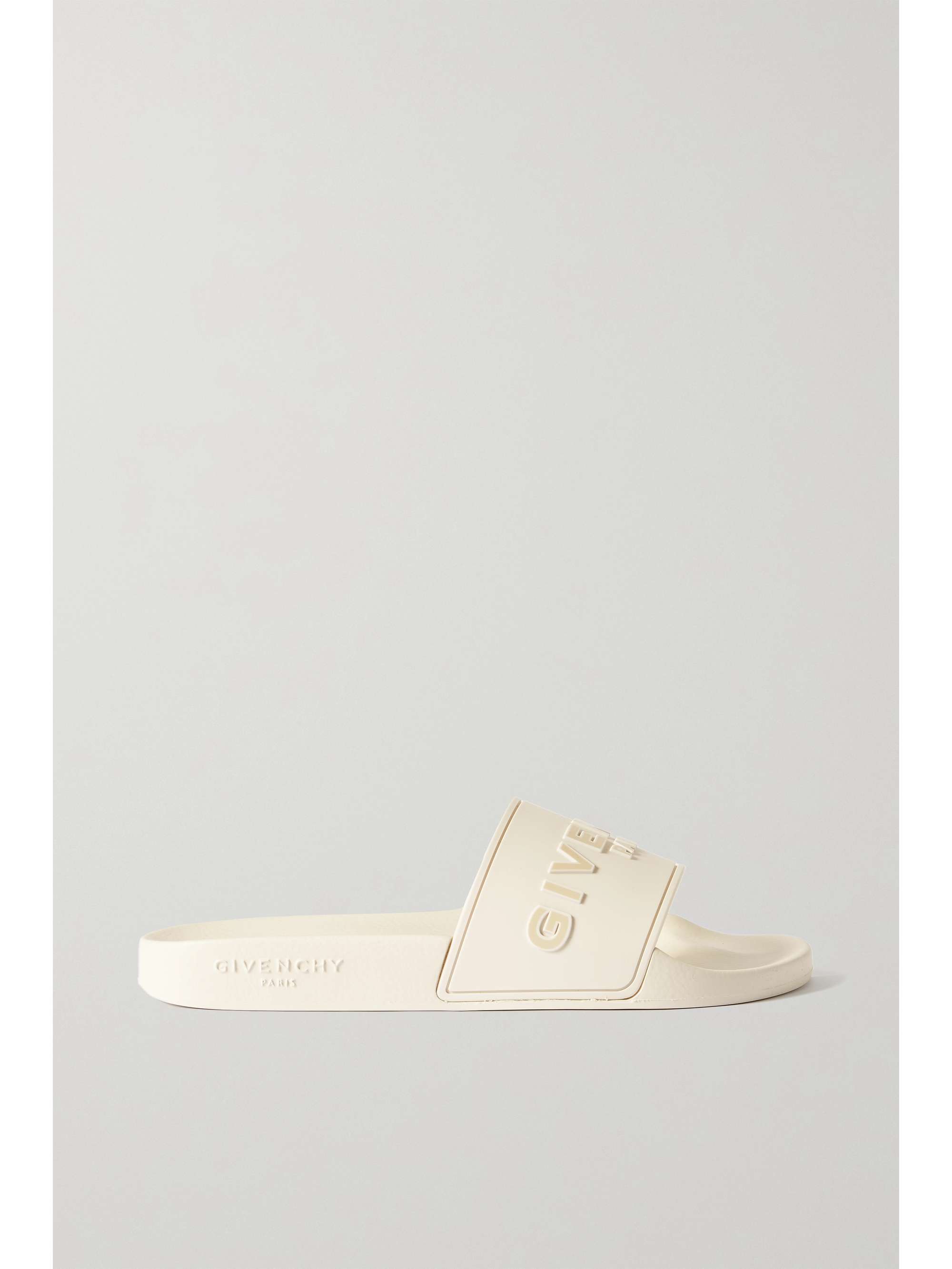 White Logo-print rubber flatform slides