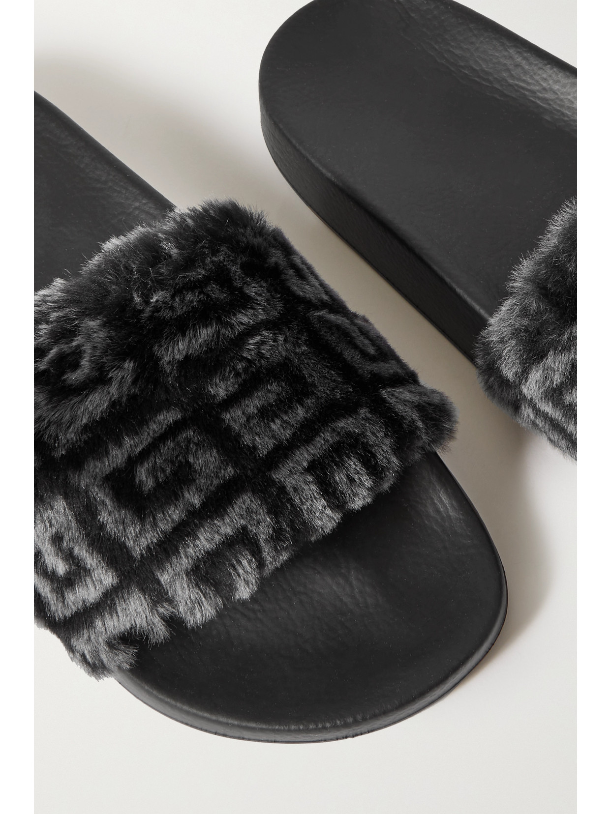 Logo-Print Shearling Slides