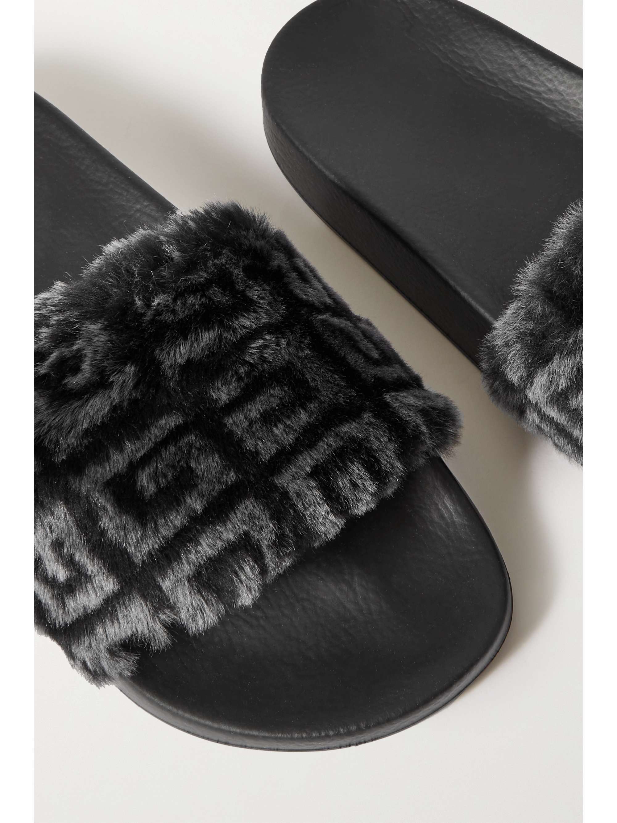 GIVENCHY Logo-print shearling slides