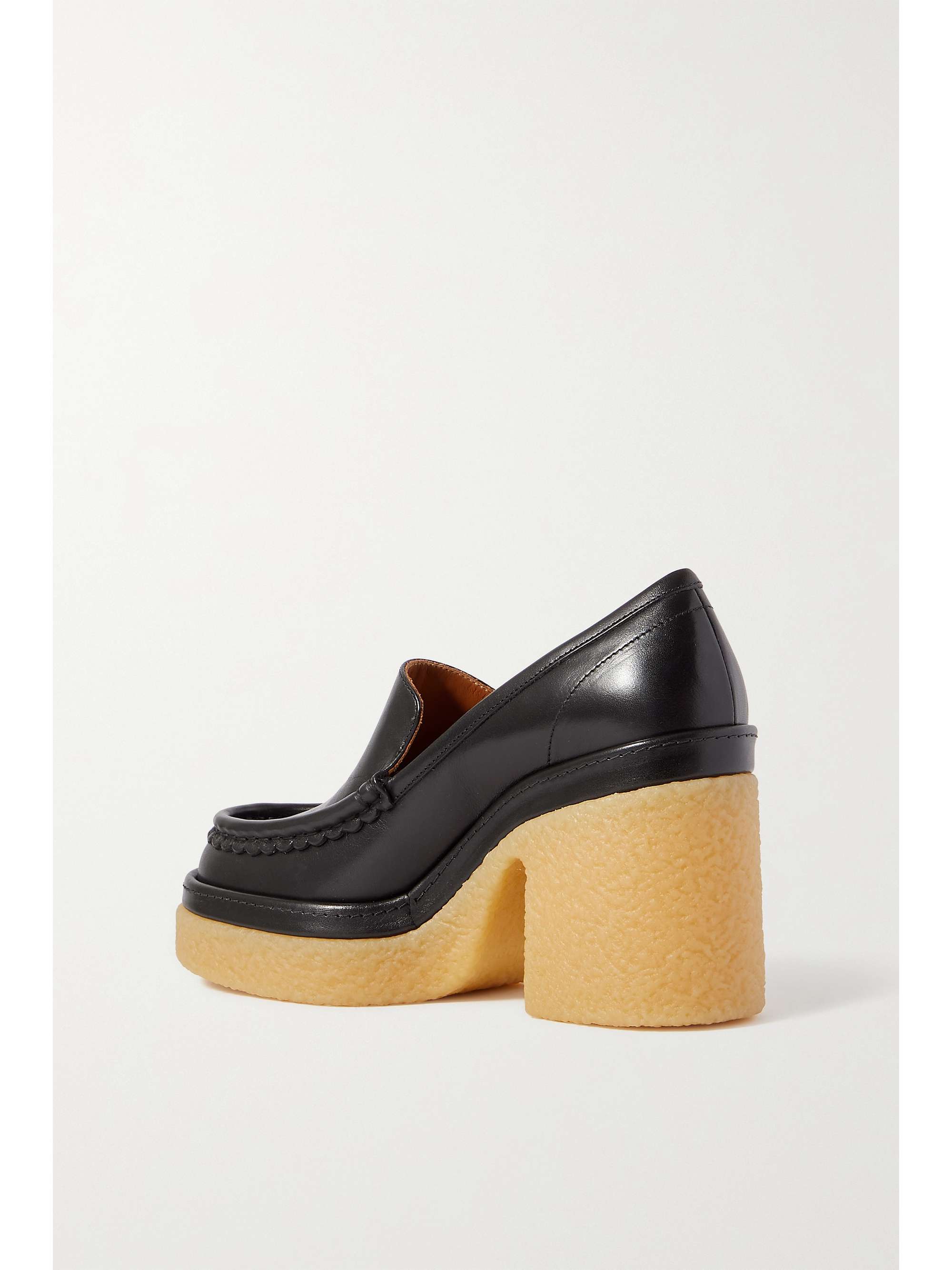 CHLOÉ Jamie scalloped leather platform loafers