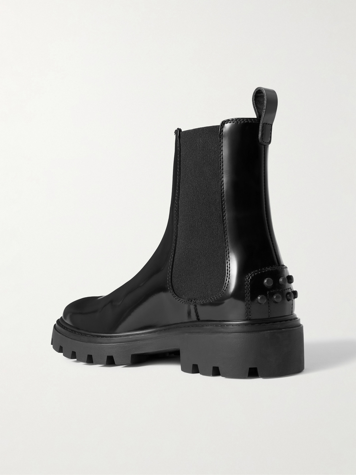 Shop Tod's Gomma Pesante Glossed-leather Chelsea Boots In Black