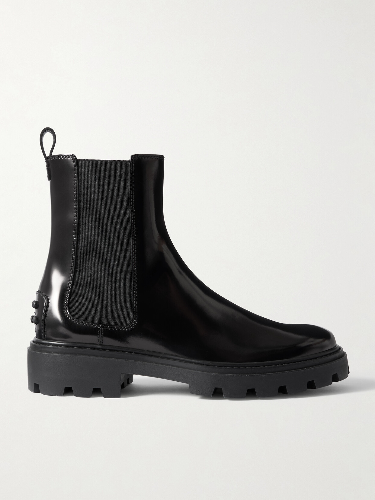 Shop Tod's Gomma Pesante Glossed-leather Chelsea Boots In Black