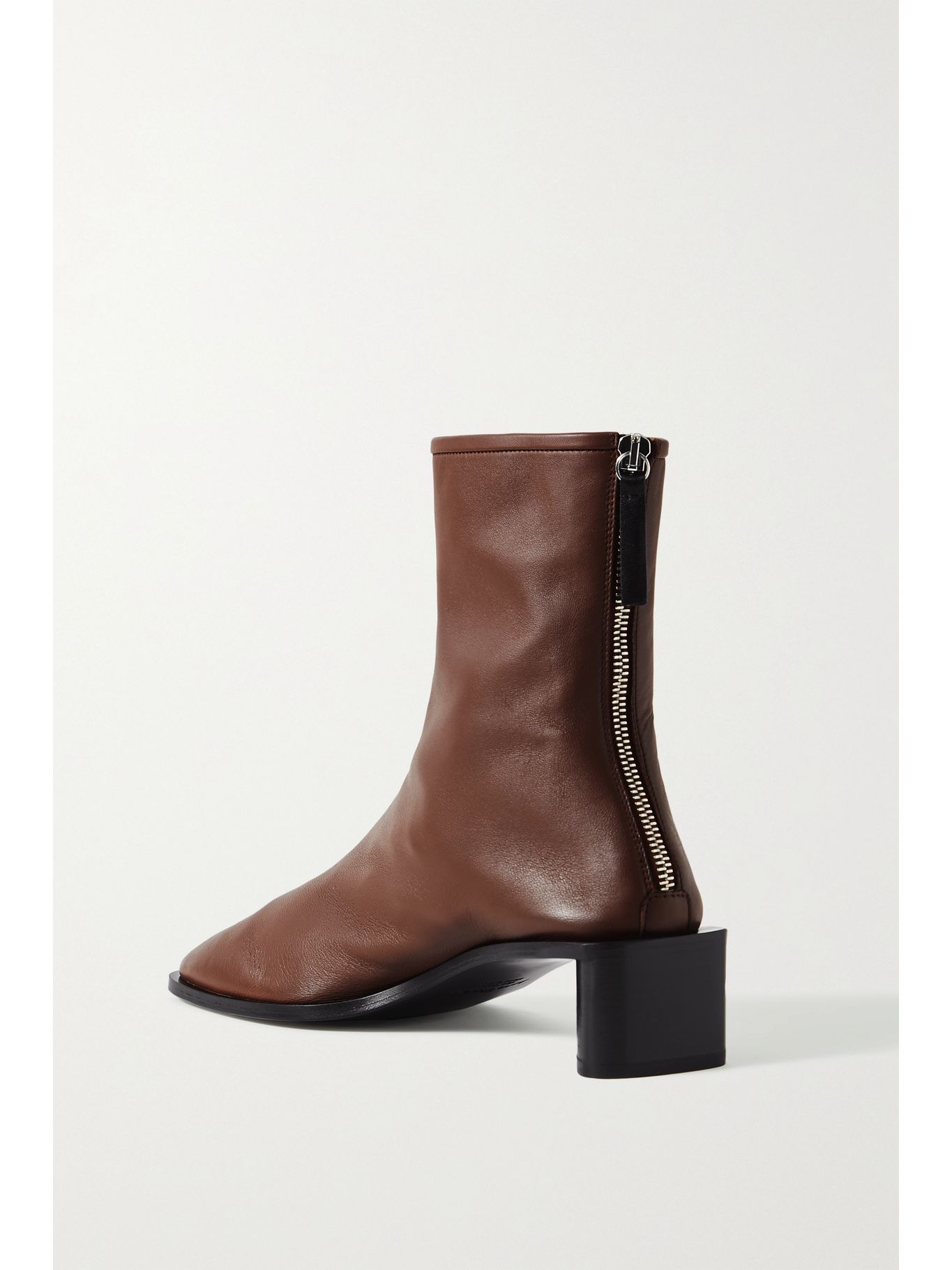 acne studios brown branded heeled boots