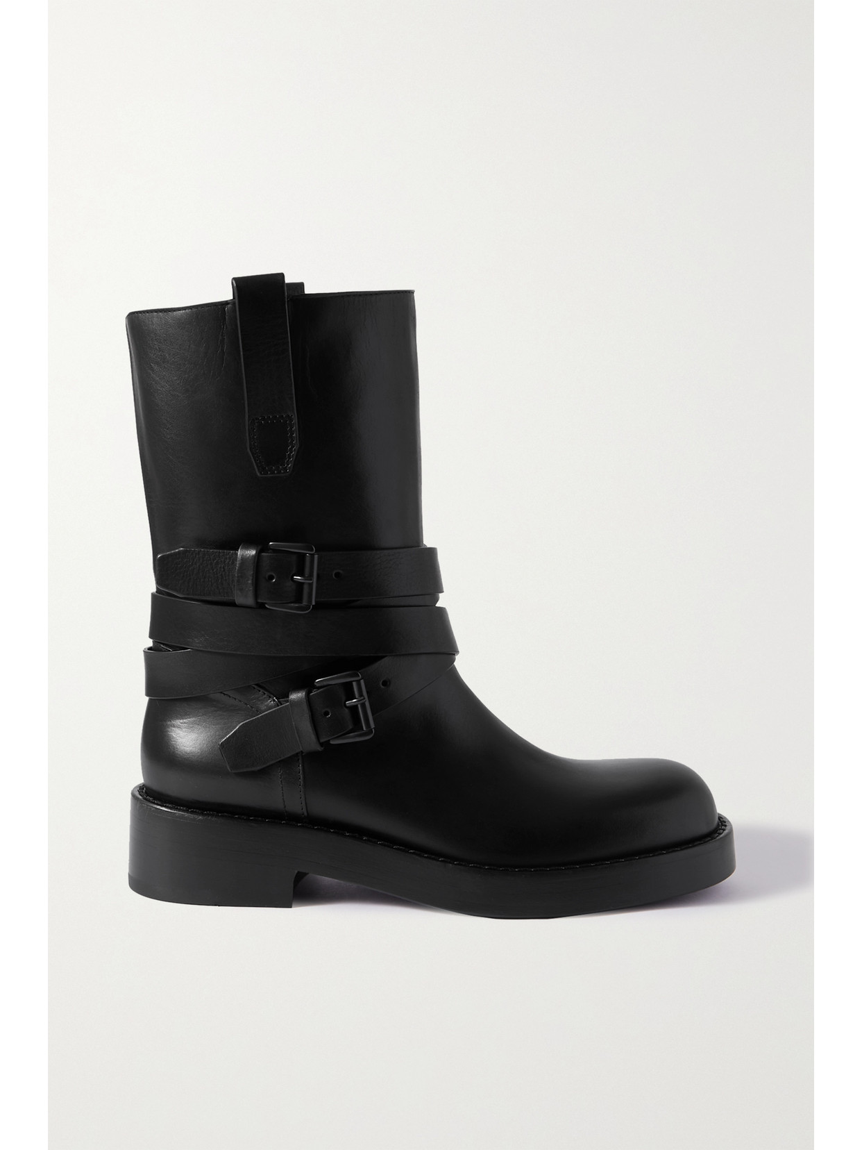 ANN DEMEULEMEESTER JULIAN BUCKLED LEATHER ANKLE BOOTS