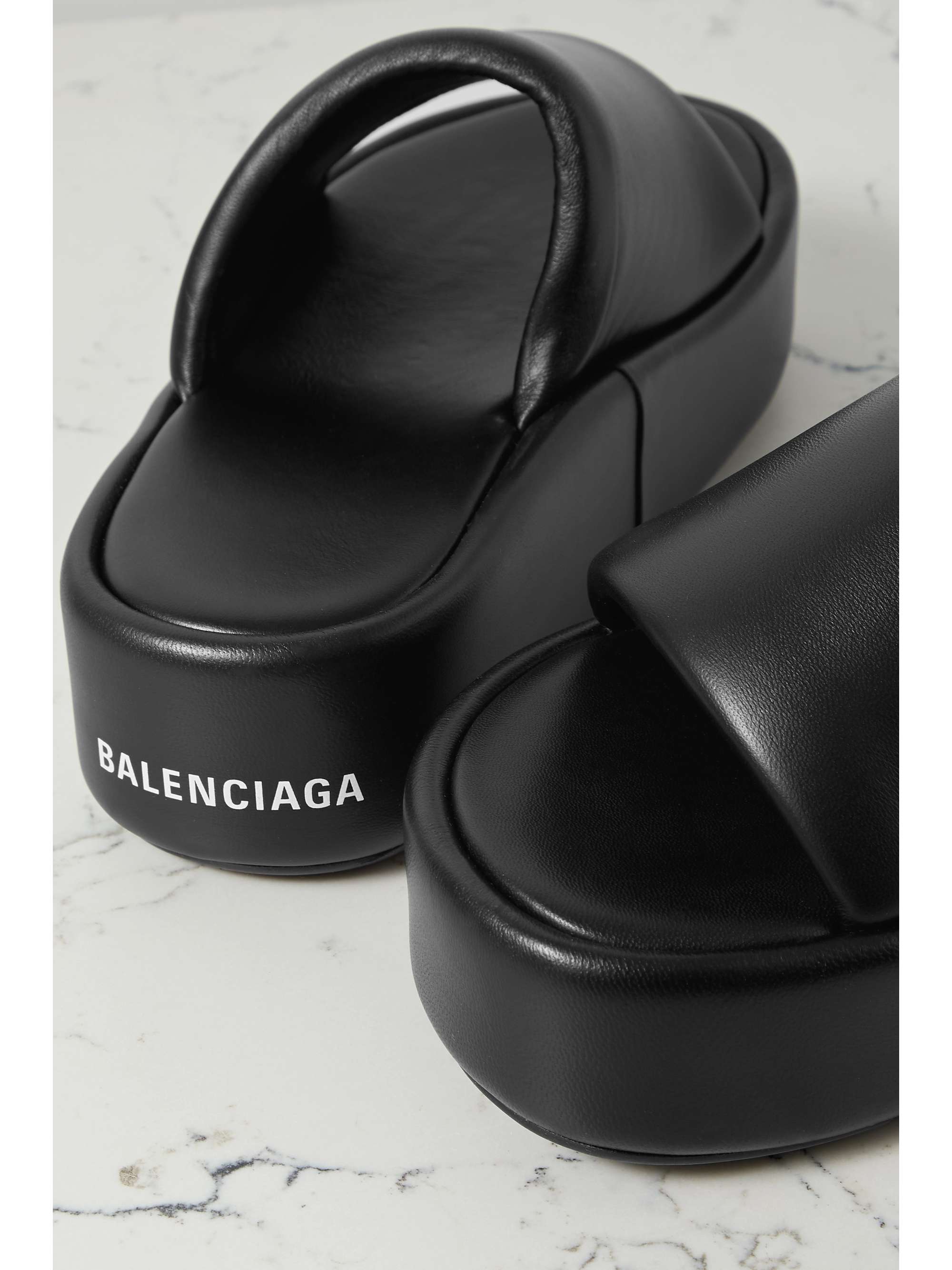 BALENCIAGA Rise leather platform sandals NETAPORTER