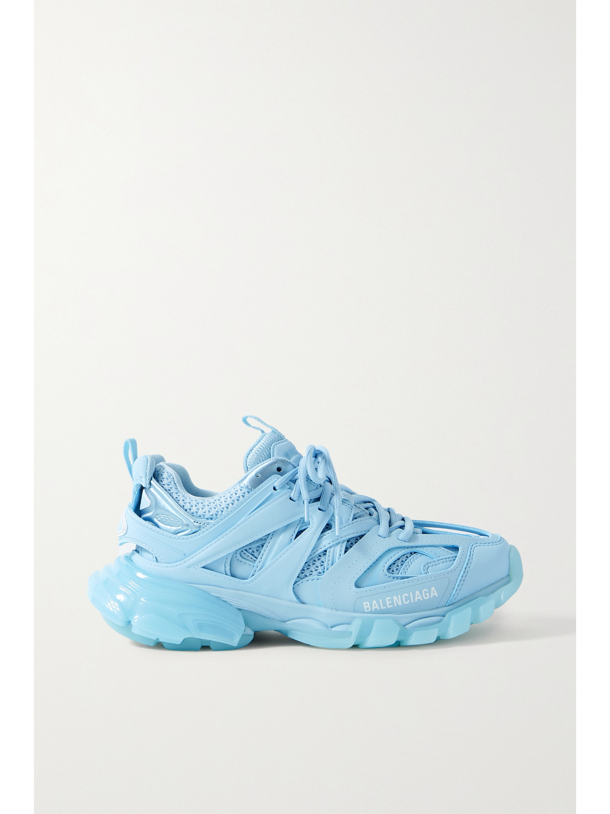 Balenciaga Track Logo-detailed Mesh And Rubber Sneakers In Blue