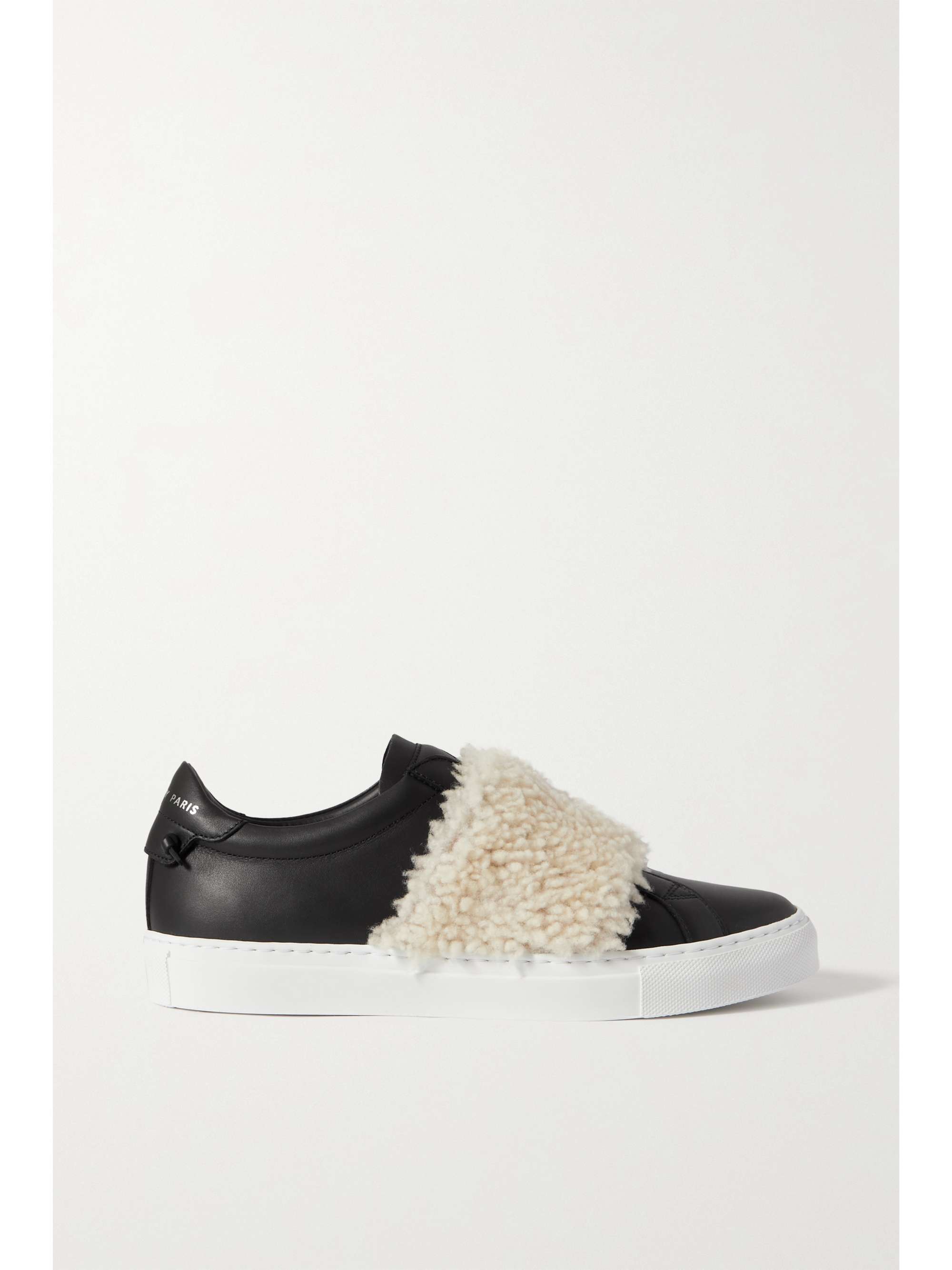 GIVENCHY Urban Street leather and embellished shearling slip-on ...