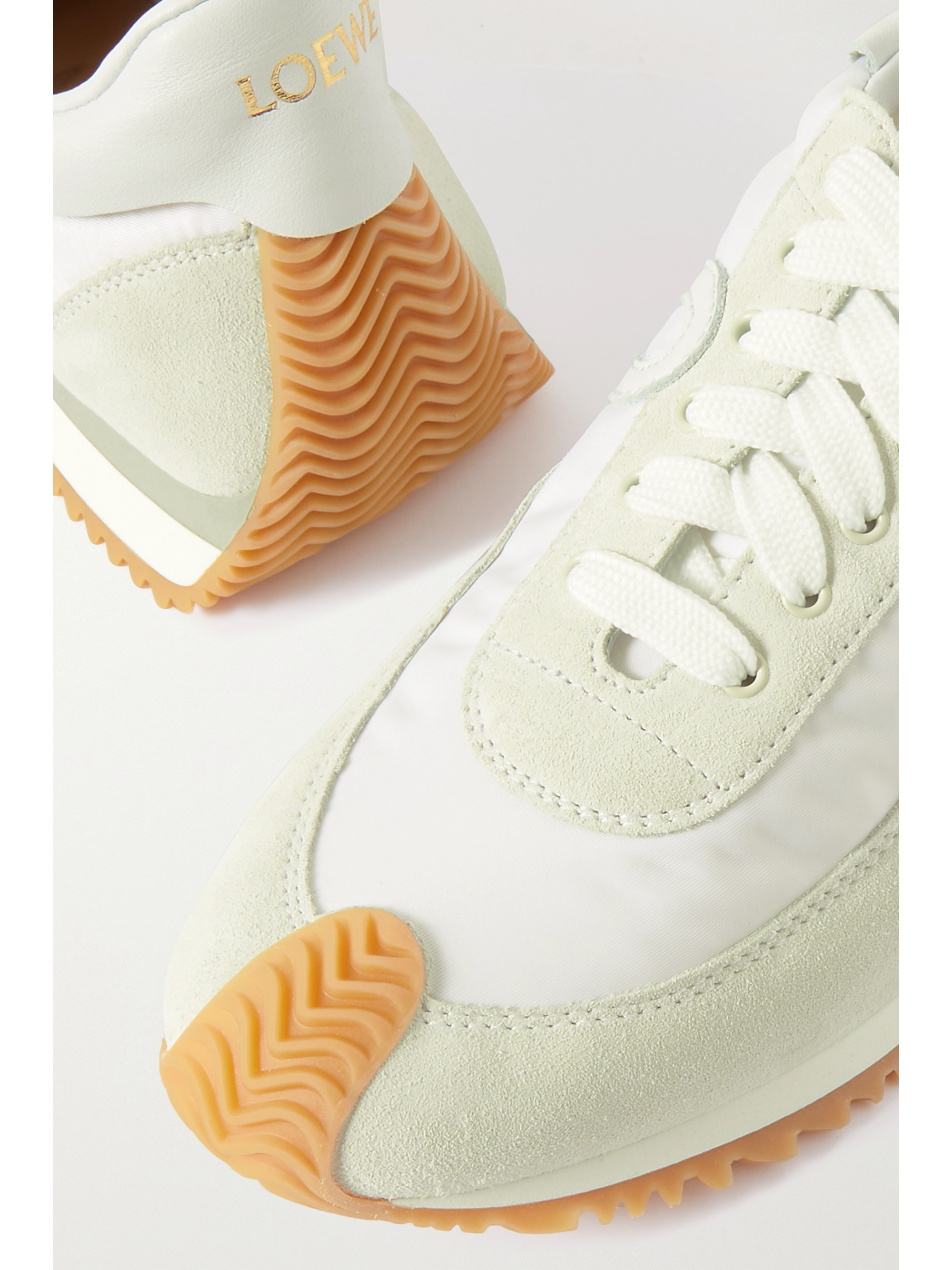 Loewe Flow logo-appliquéd shell, leather and suede sneakers thumbnail
