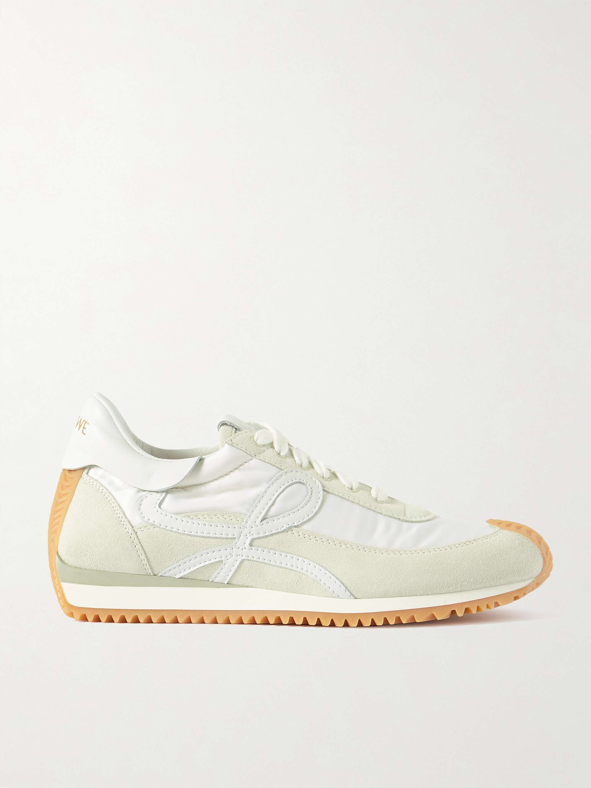 LOEWE Flow logo-appliquéd shell, leather and suede sneakers | NET-A-PORTER