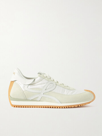 Loewe Flow logo-appliquéd shell, leather and suede sneakers