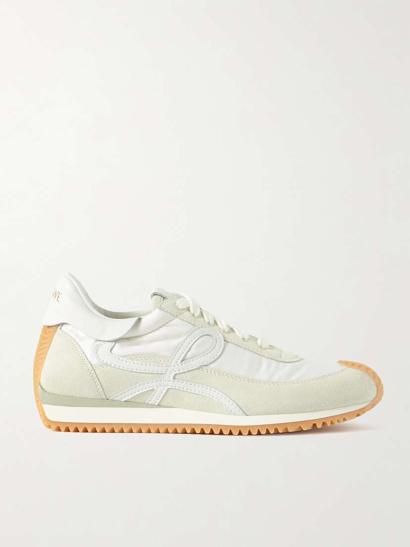 Loewe Flow Logo-appliquéd Shell, Leather And Suede Sneakers