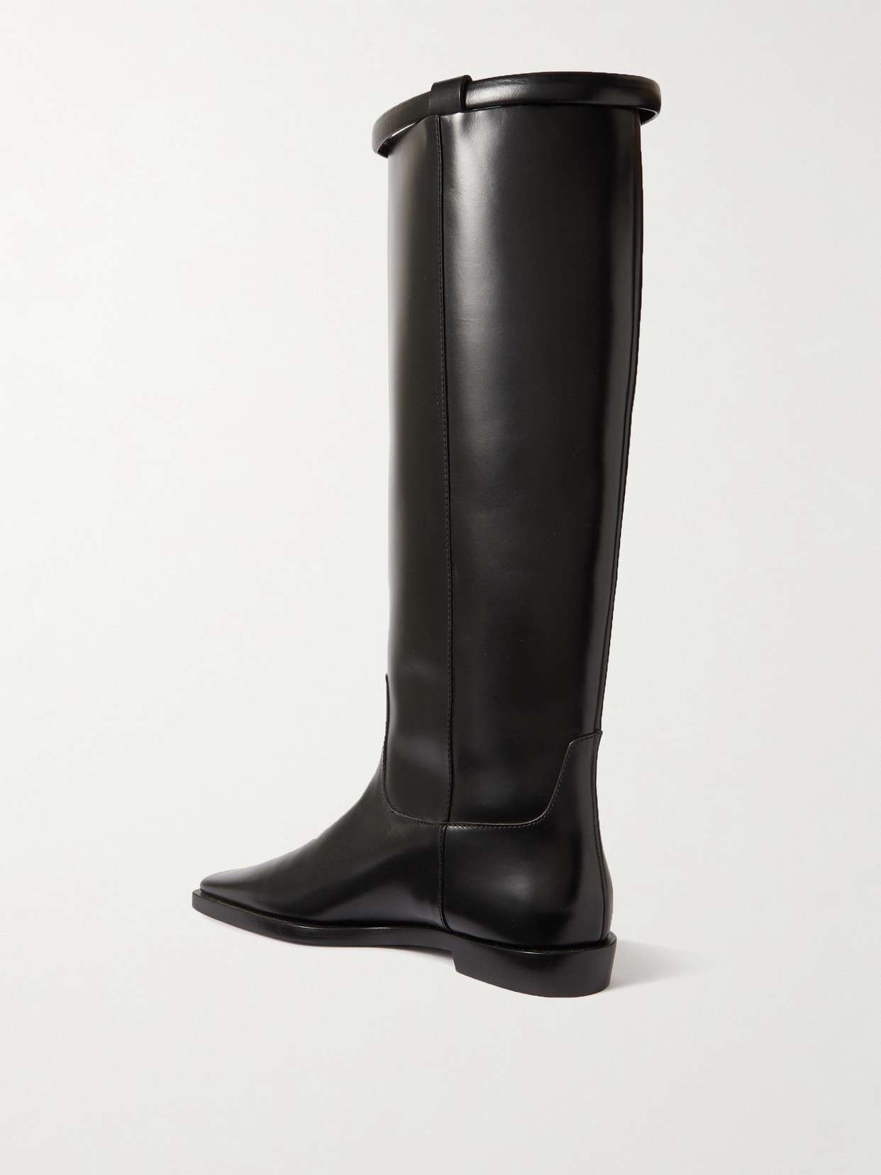 Shop Totême + Net Sustain The Riding Leather Knee Boots In Black