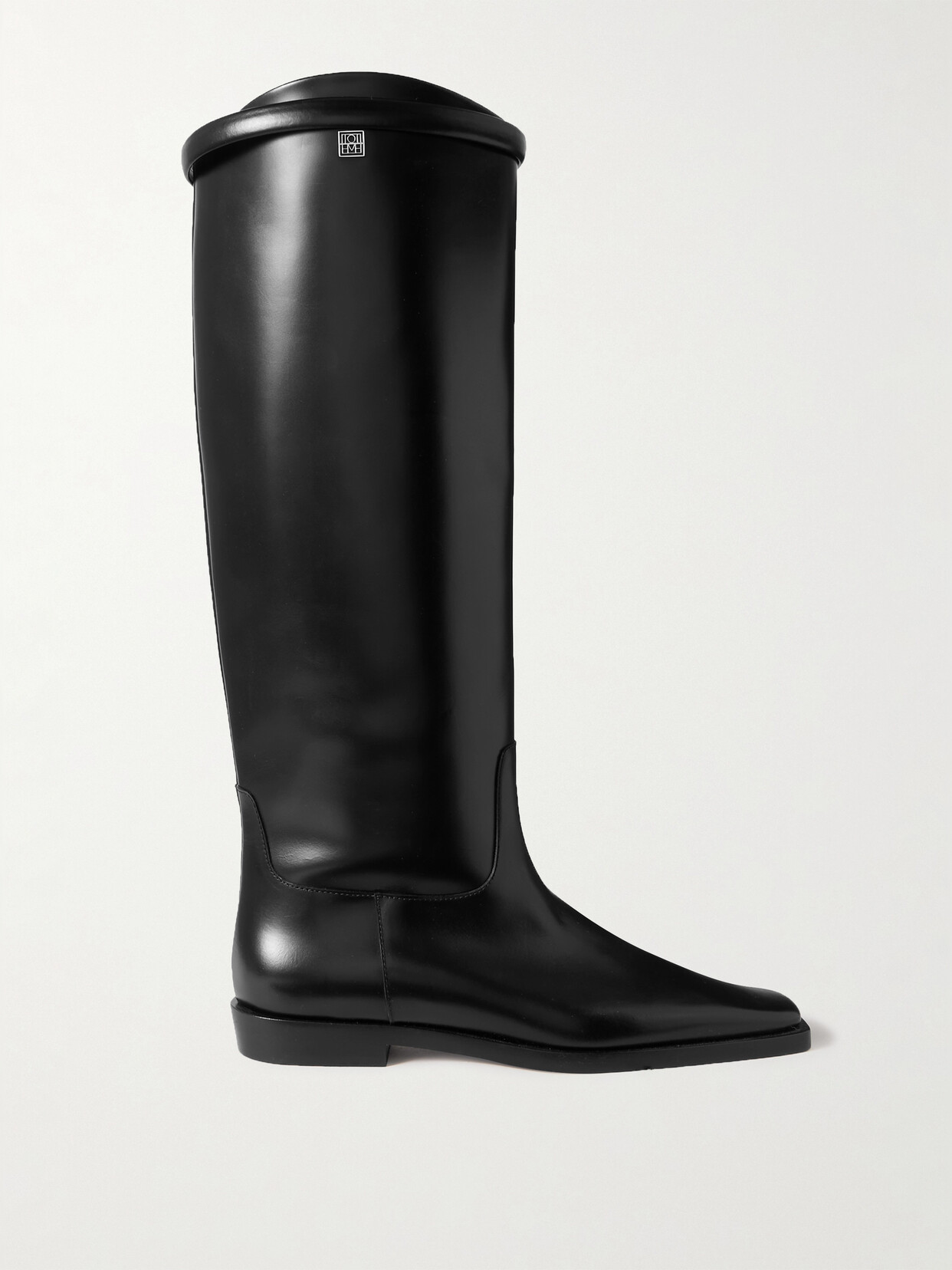 Shop Totême + Net Sustain The Riding Leather Knee Boots In Black