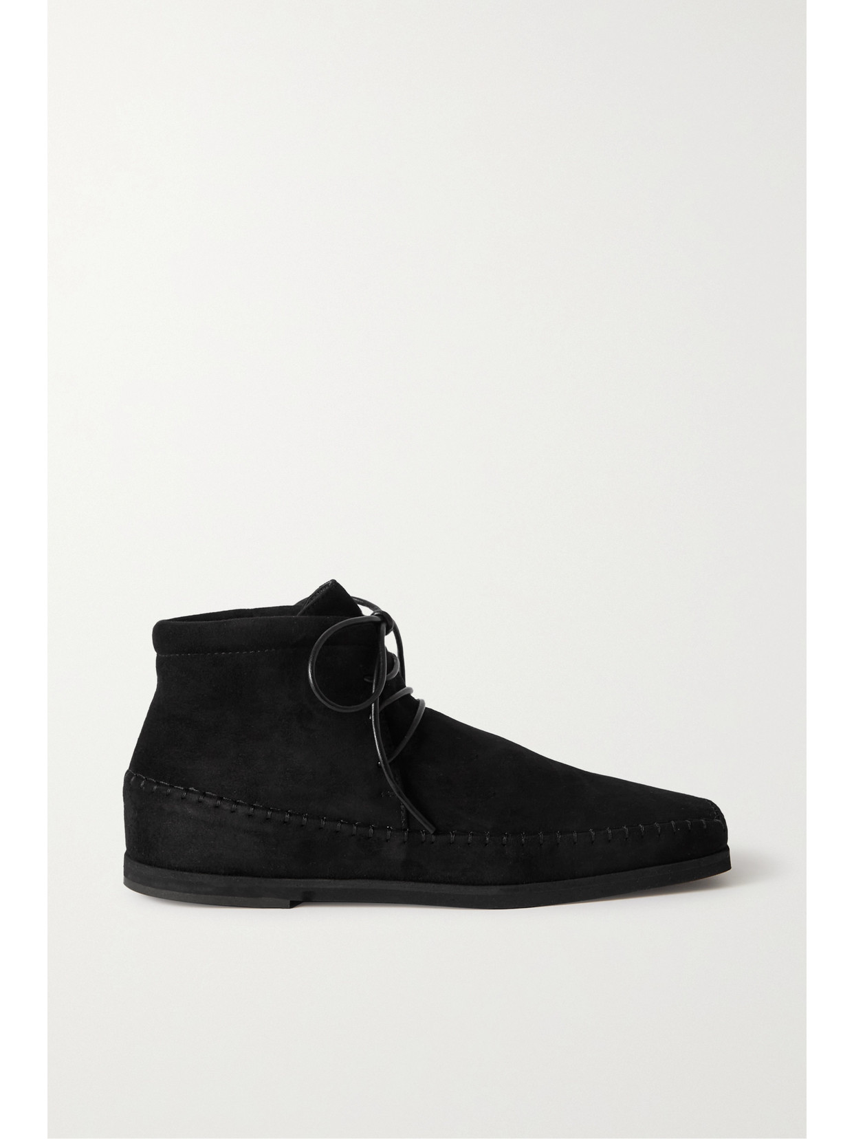 Totême The High Top Suede Loafers In Black