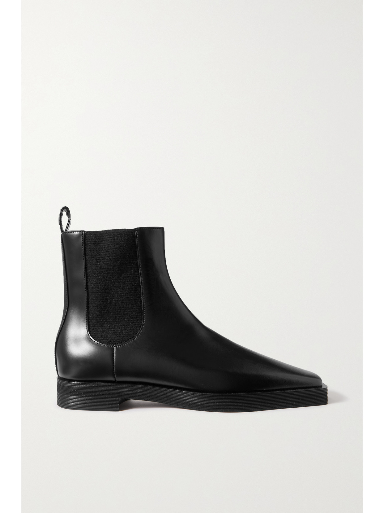 Totême Toteme Square Toe Flat Chelsea Boot In Black