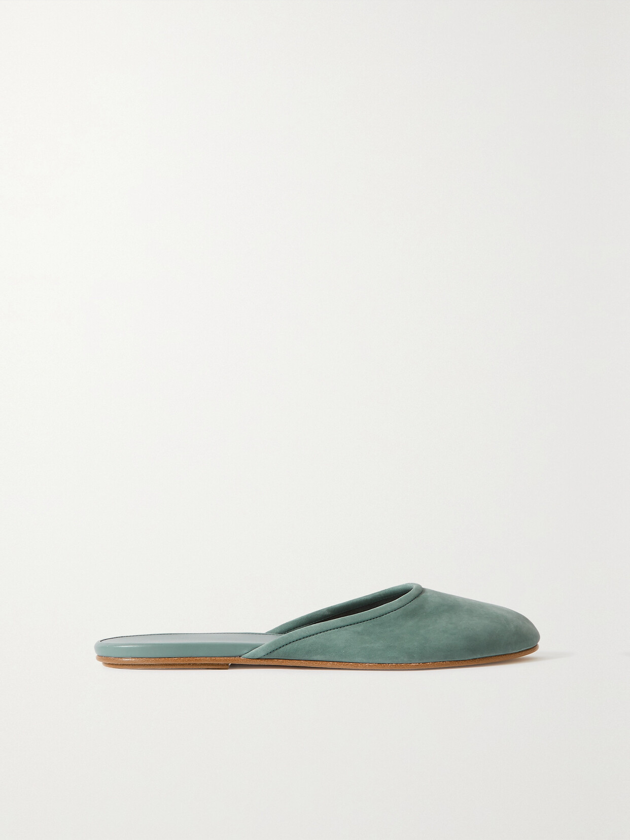 The Row Sleeper Suede Slippers In Blue