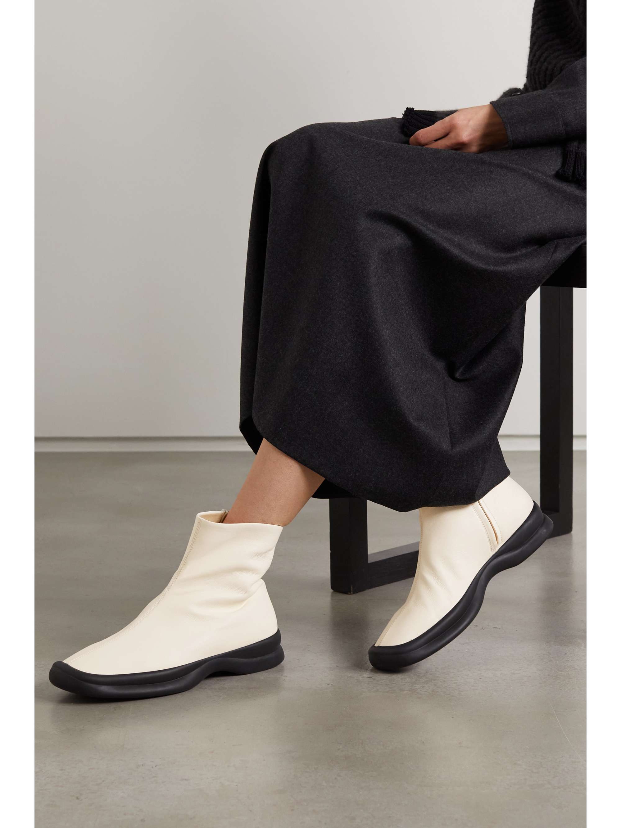 THE ROW Town leather ankle boots