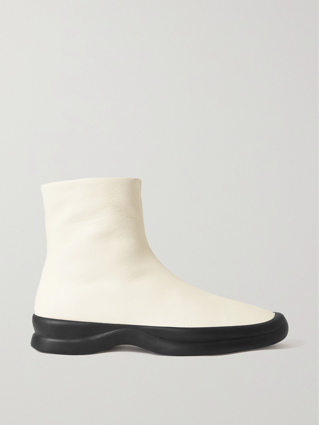 Shop The Row Town Leather Ankle Boots In Off-white