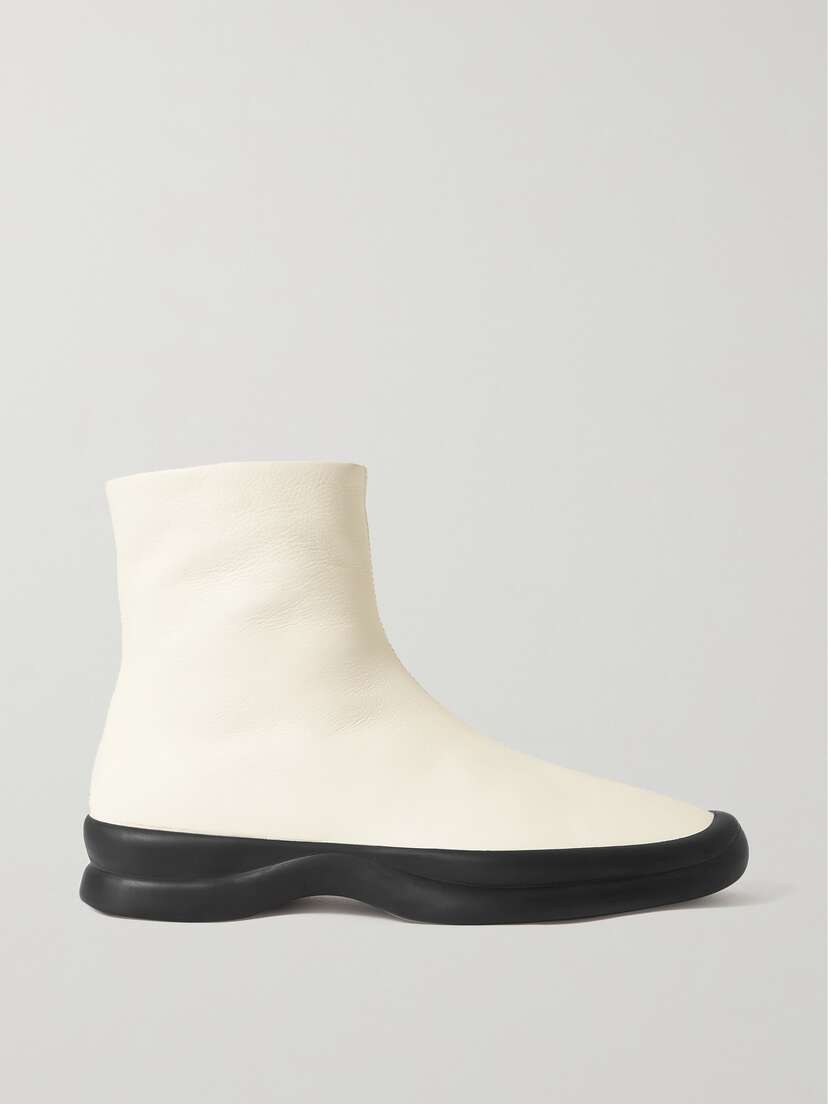 The Row Town Leather Ankle Boots