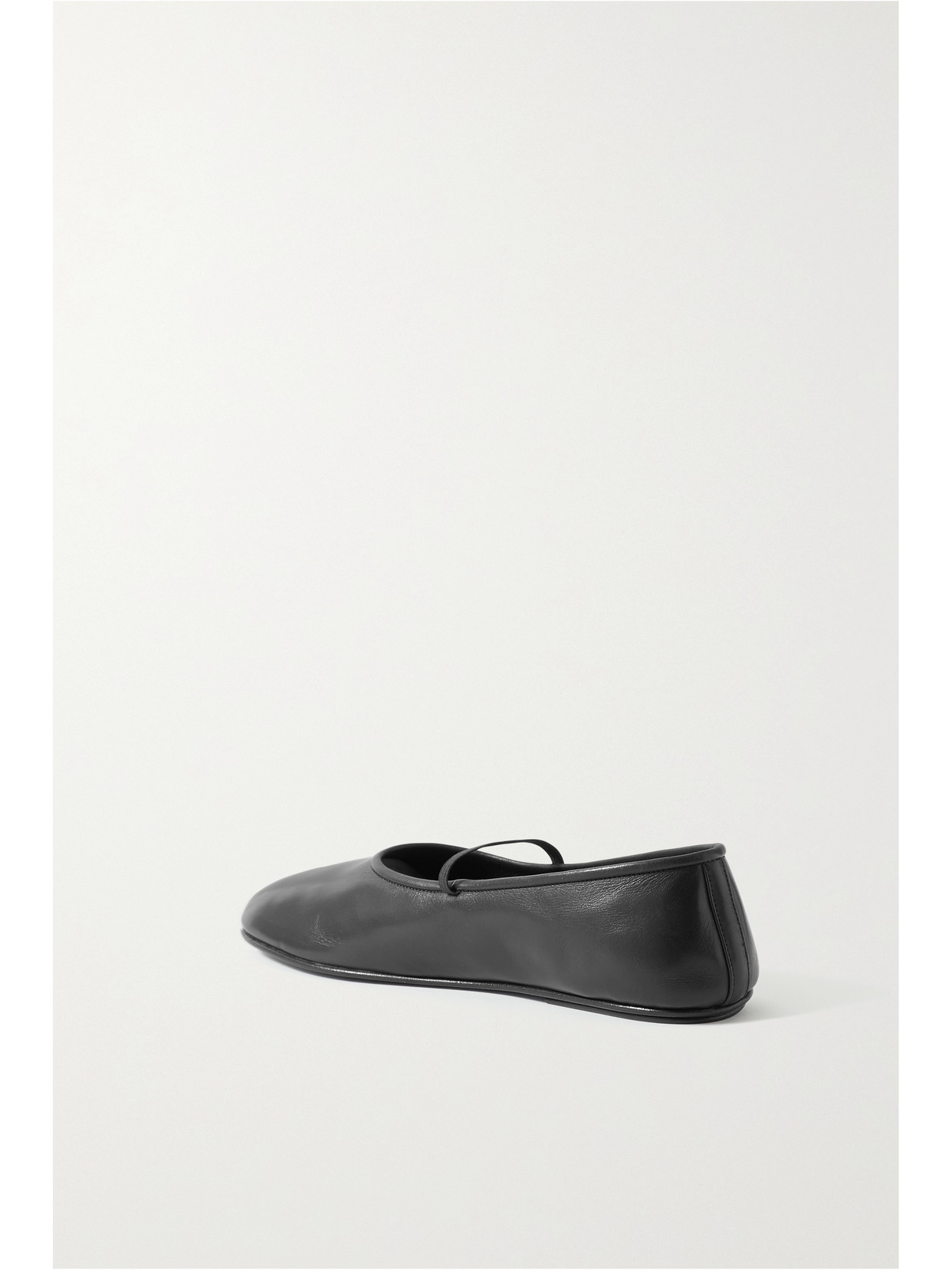 Shop The Row Elastic Leather Ballet Flats In Black