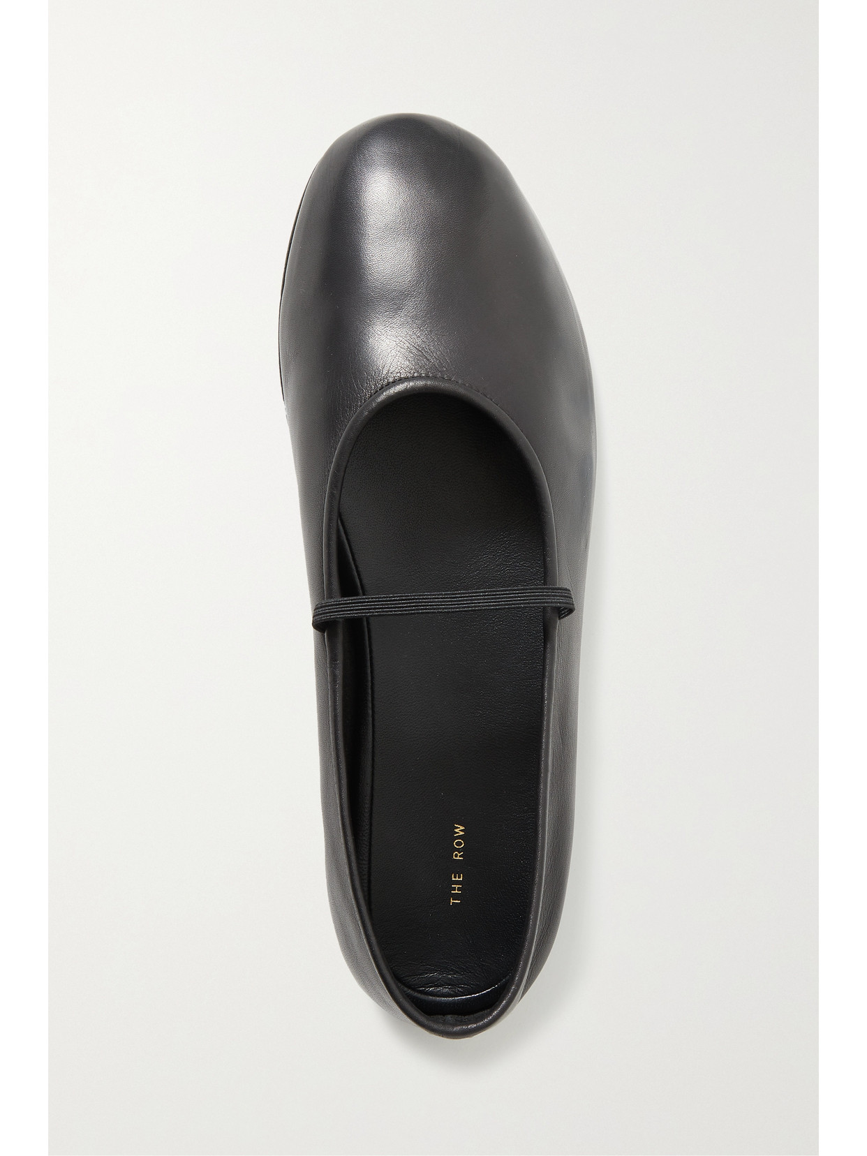 Shop The Row Elastic Leather Ballet Flats In Black