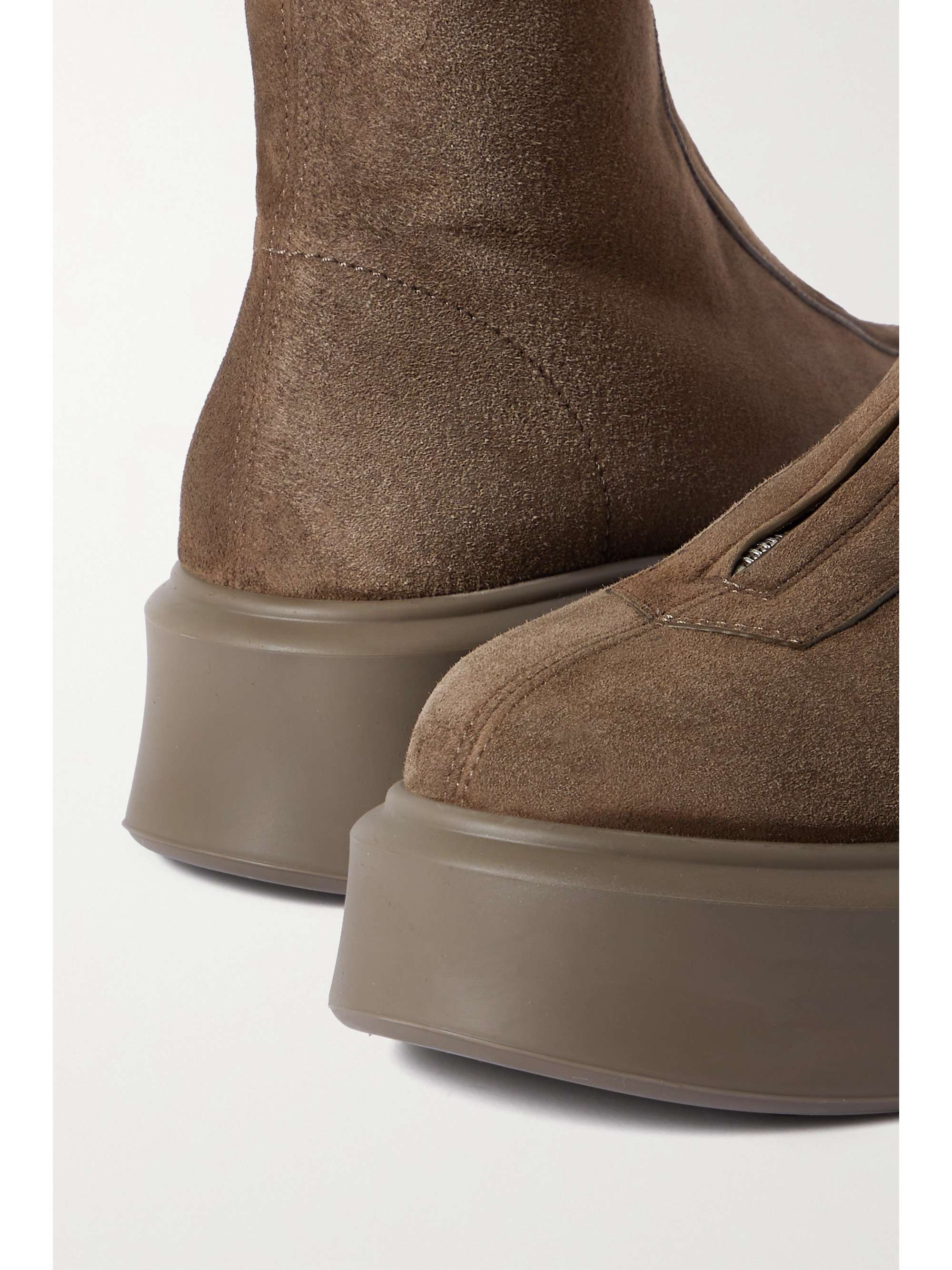 the row textured nubuck platform ankle boots