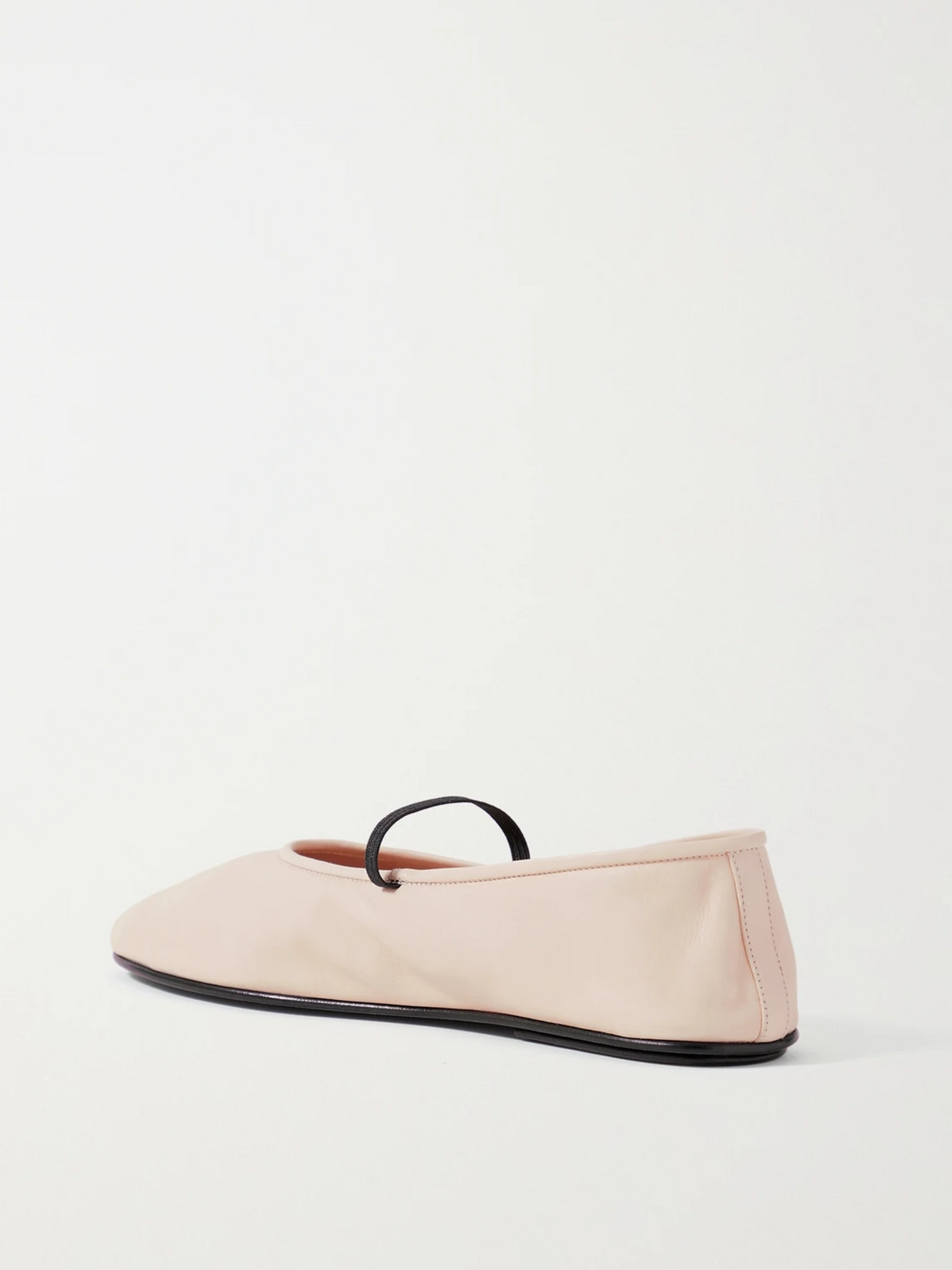 Shop The Row Elastic Leather Ballet Flats In Ecru