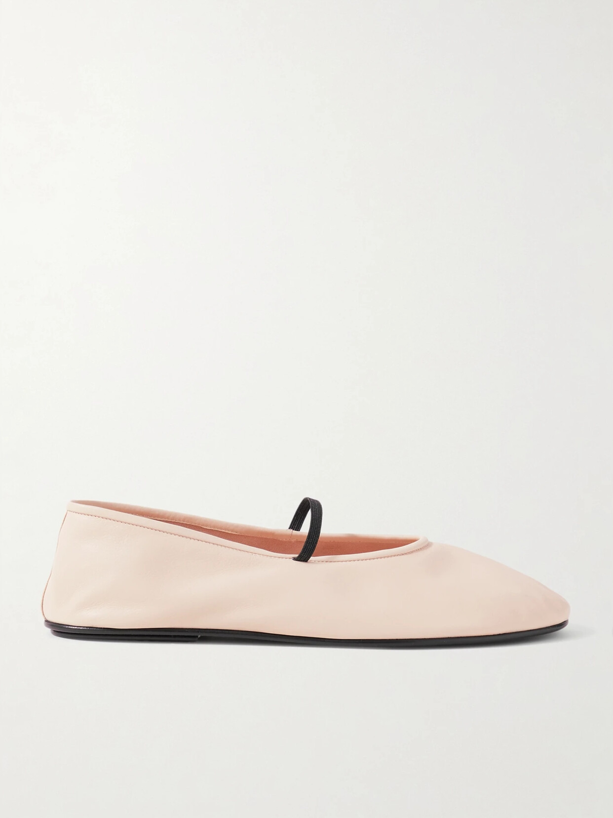 Shop The Row Elastic Leather Ballet Flats In Ecru