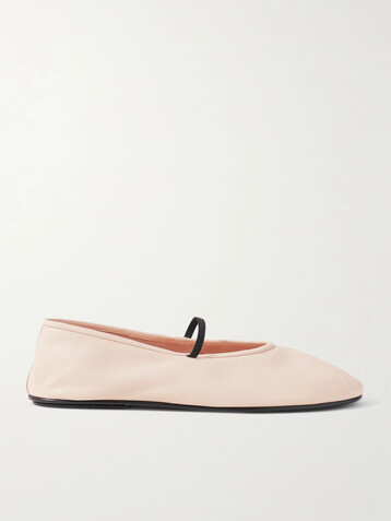 The Row Elastic leather ballet flats