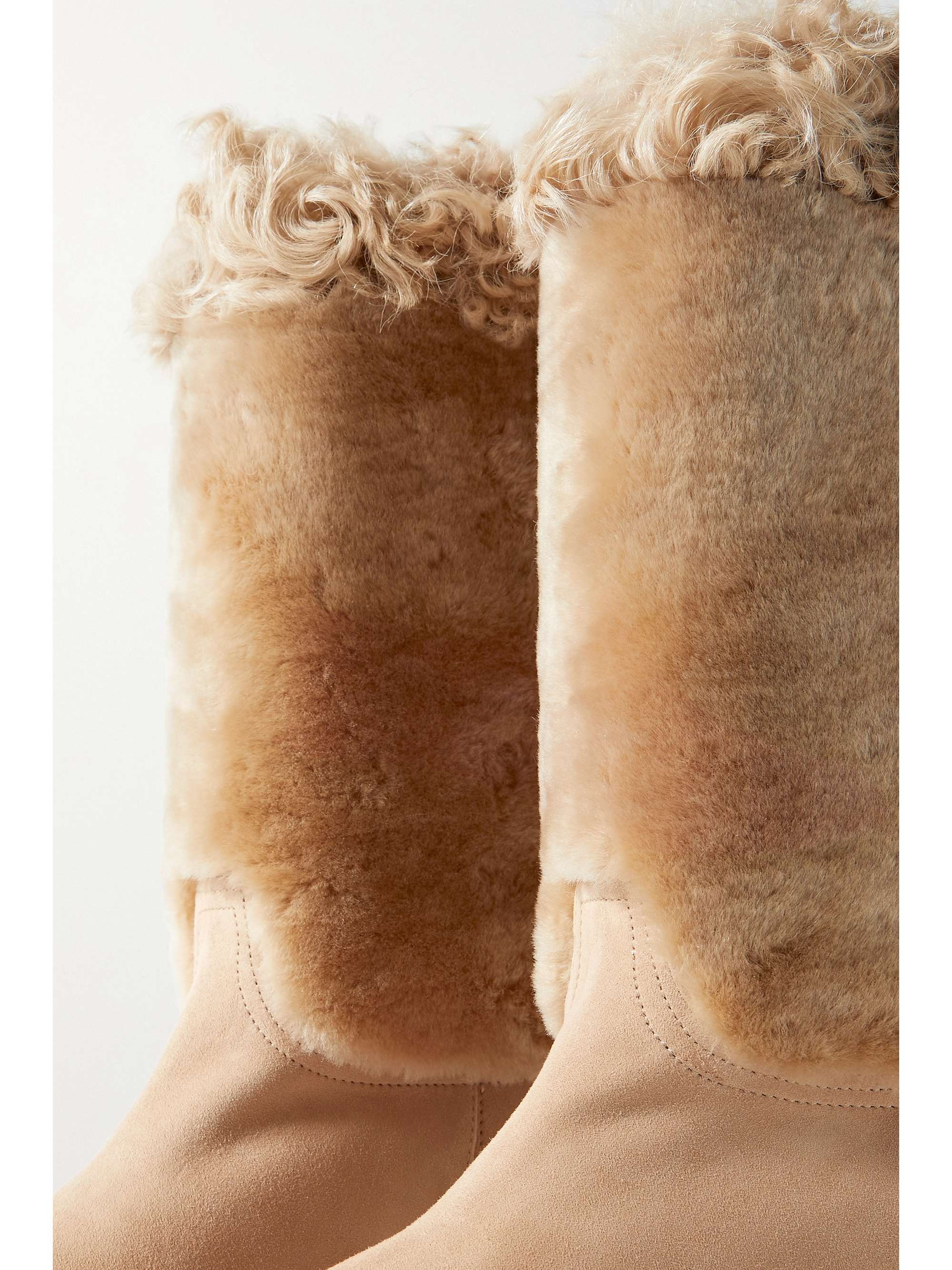 AQUAZZURA 45 shearling and suede boots