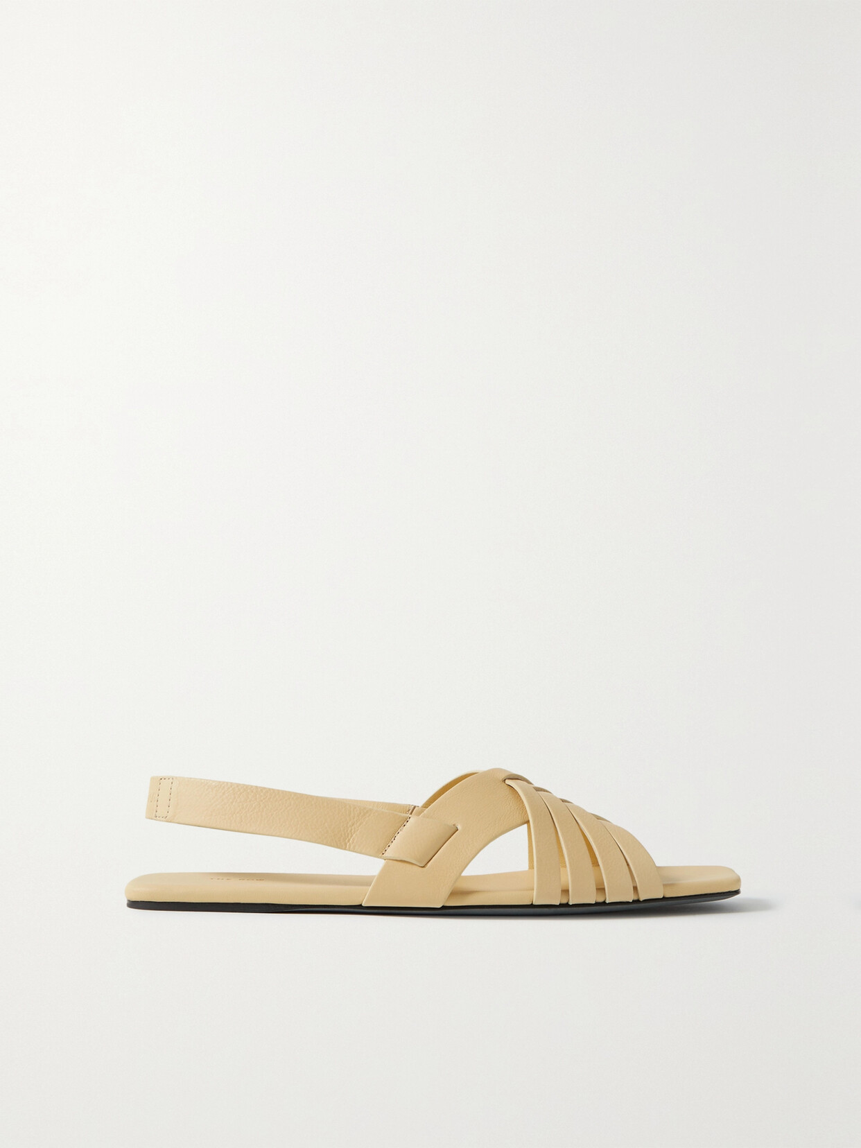 The Row Meera Textured-leather Slingback Sandals - Yellow