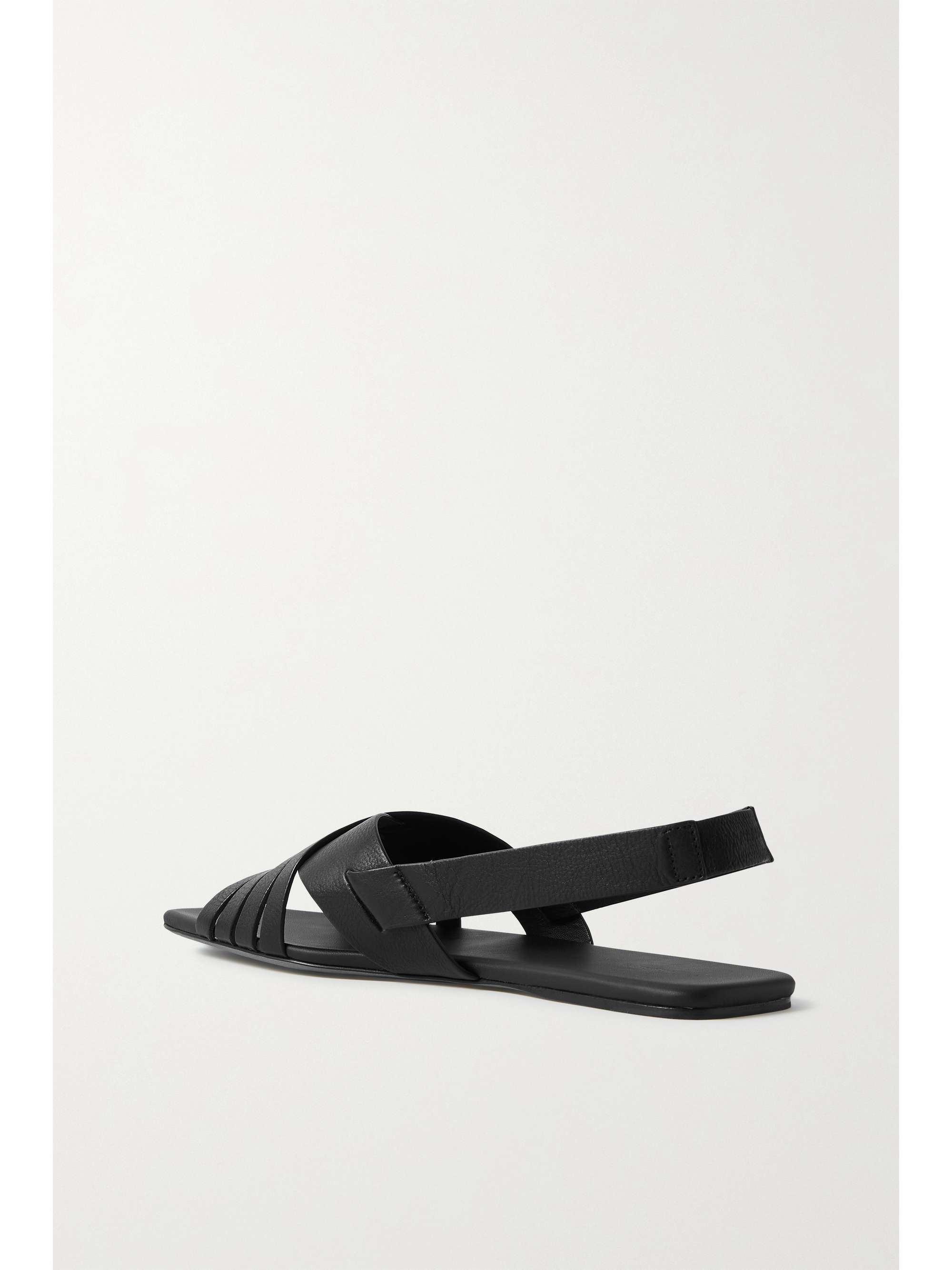 Black Meera textured-leather slingback 