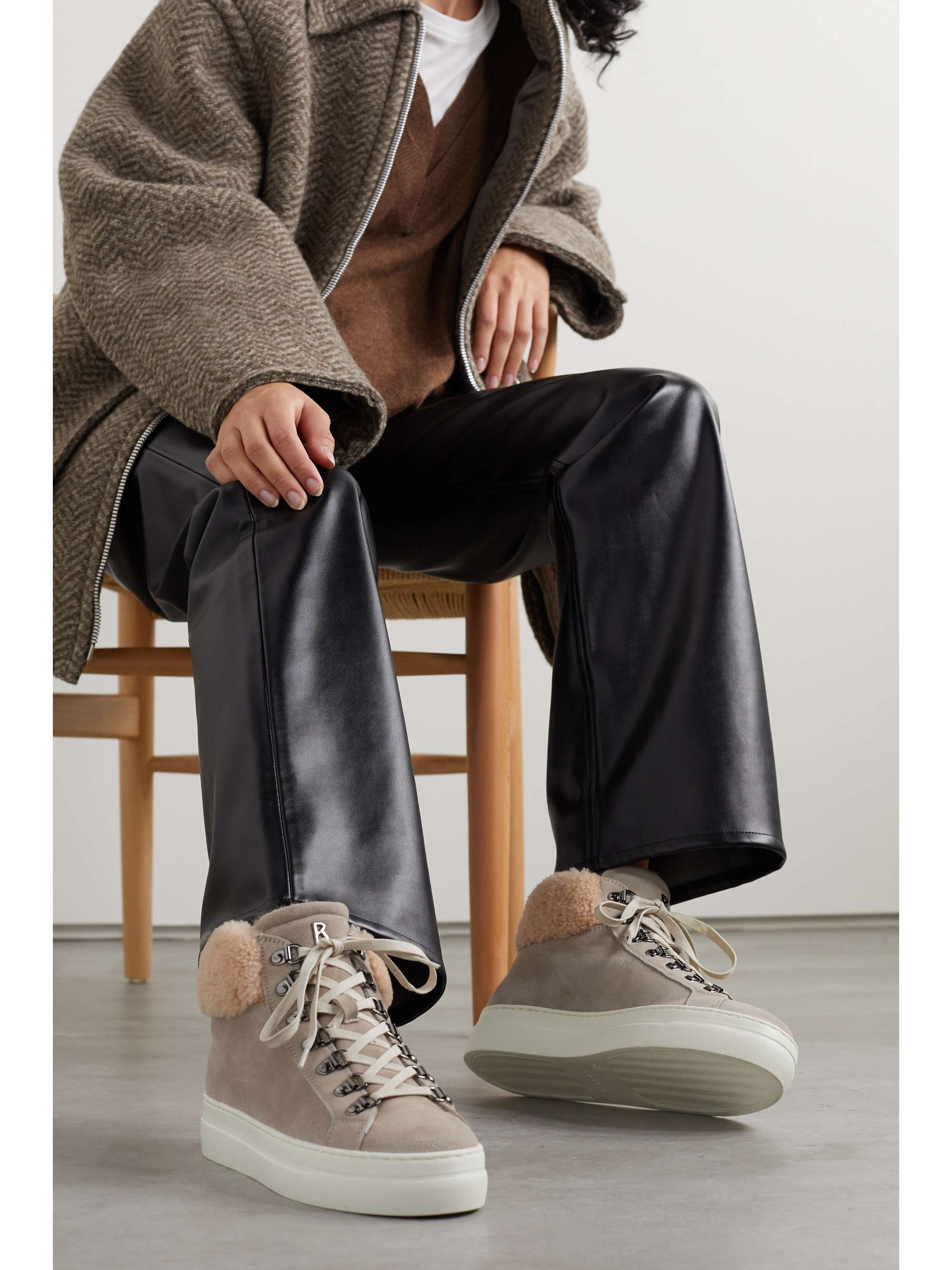 Barcelona Ciclista Faux Leather & Suede Sneakers - Hielo