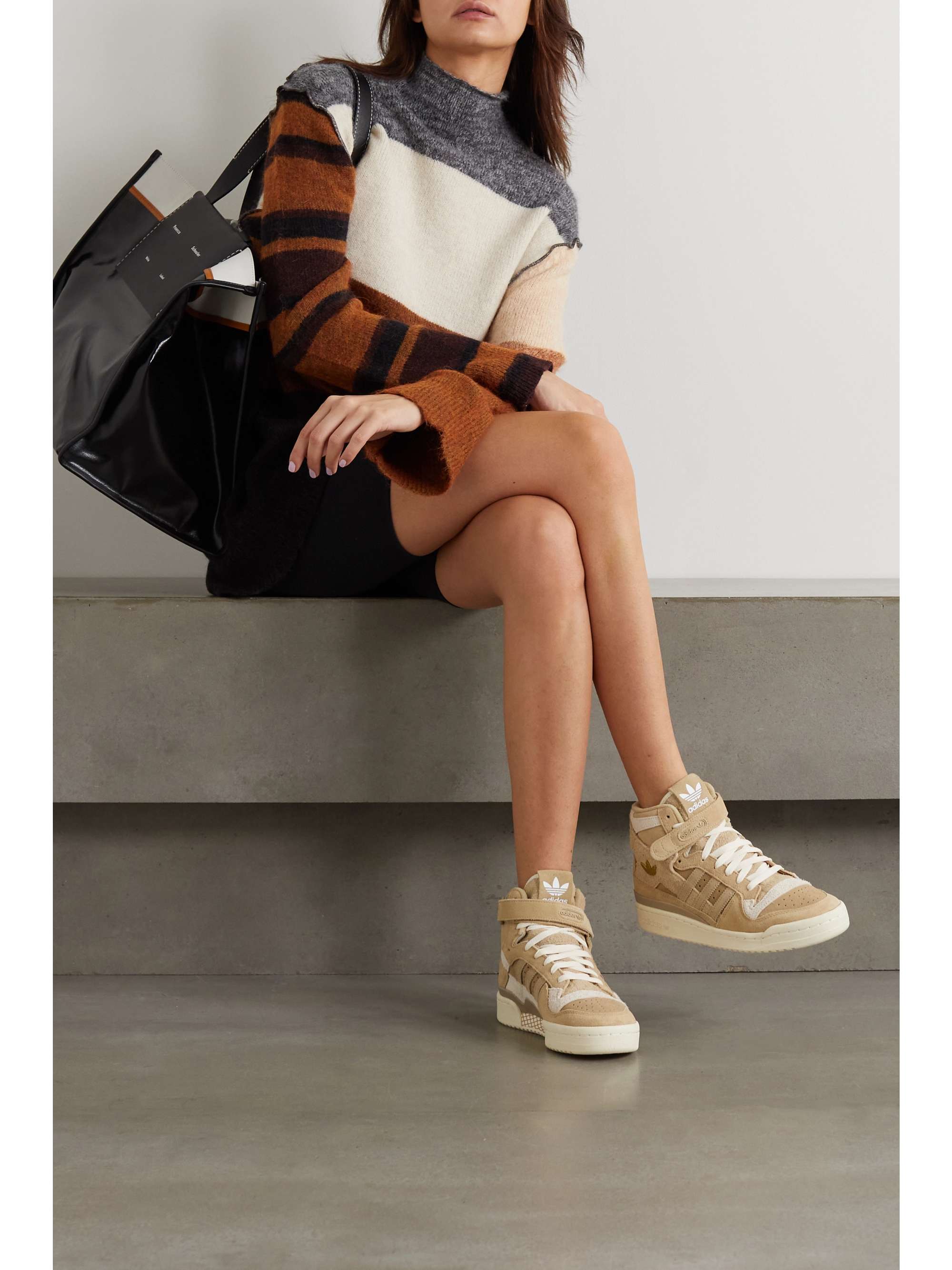 Camel Forum suede high-top sneakers | ADIDAS ORIGINALS | NET-A-PORTER
