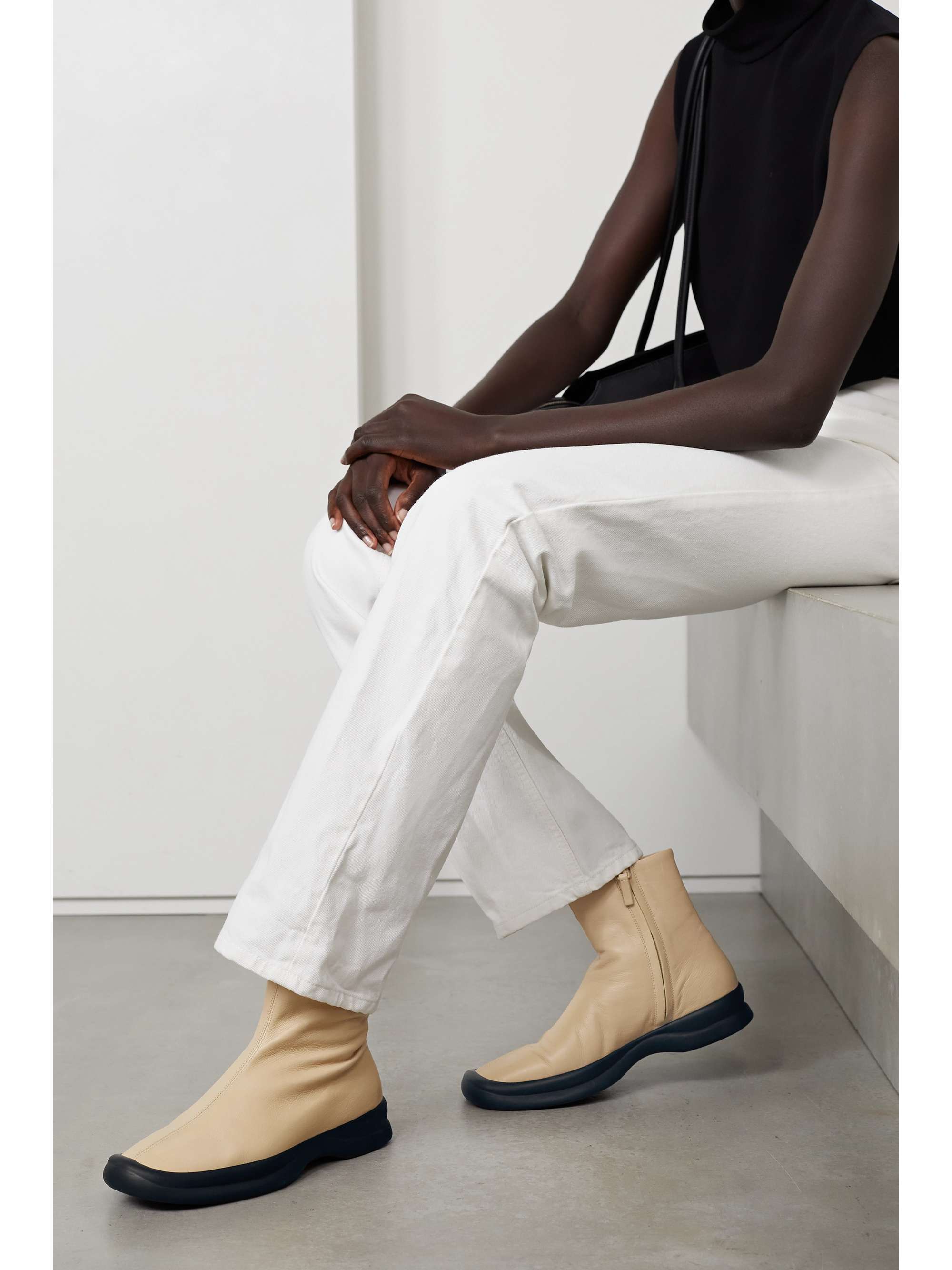 THE ROW Town leather ankle boots